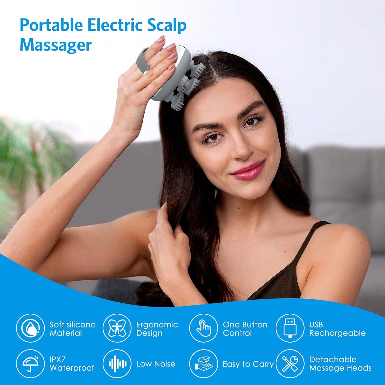 Masajeador Eléctrico de Cuero Cabelludo AMIR Recargable 100 Nodos