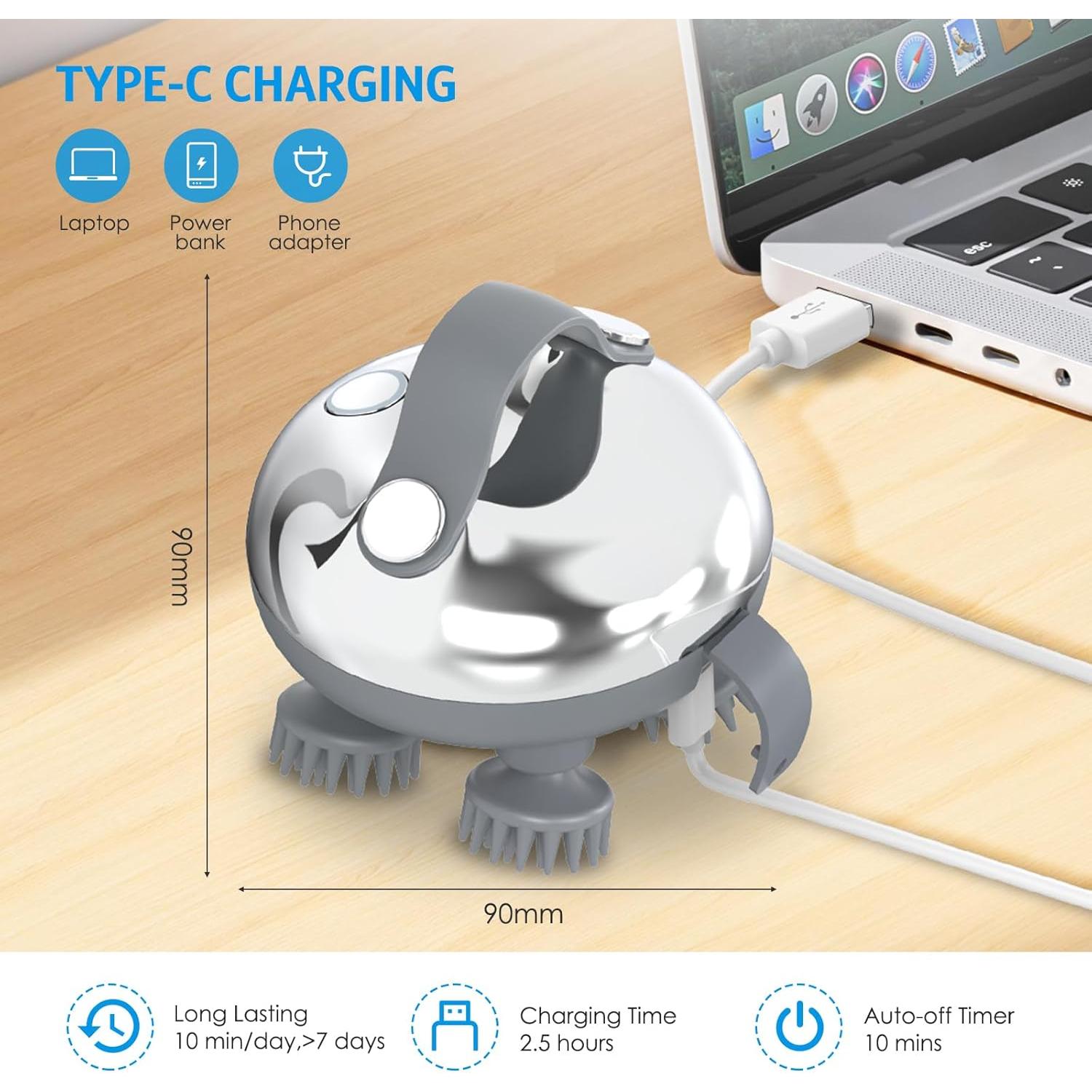 Masajeador Eléctrico de Cuero Cabelludo AMIR Recargable 100 Nodos