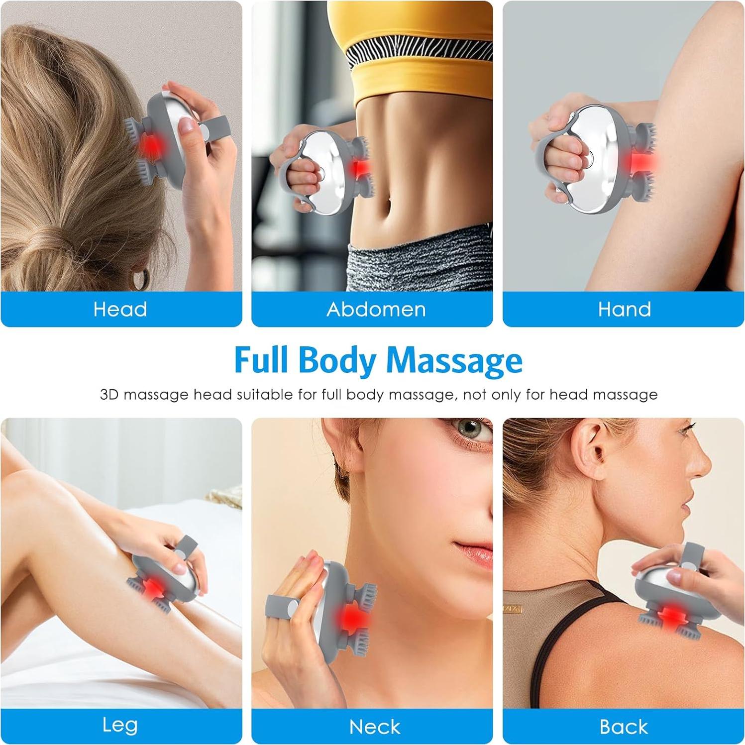 Masajeador Eléctrico de Cuero Cabelludo AMIR Recargable 100 Nodos