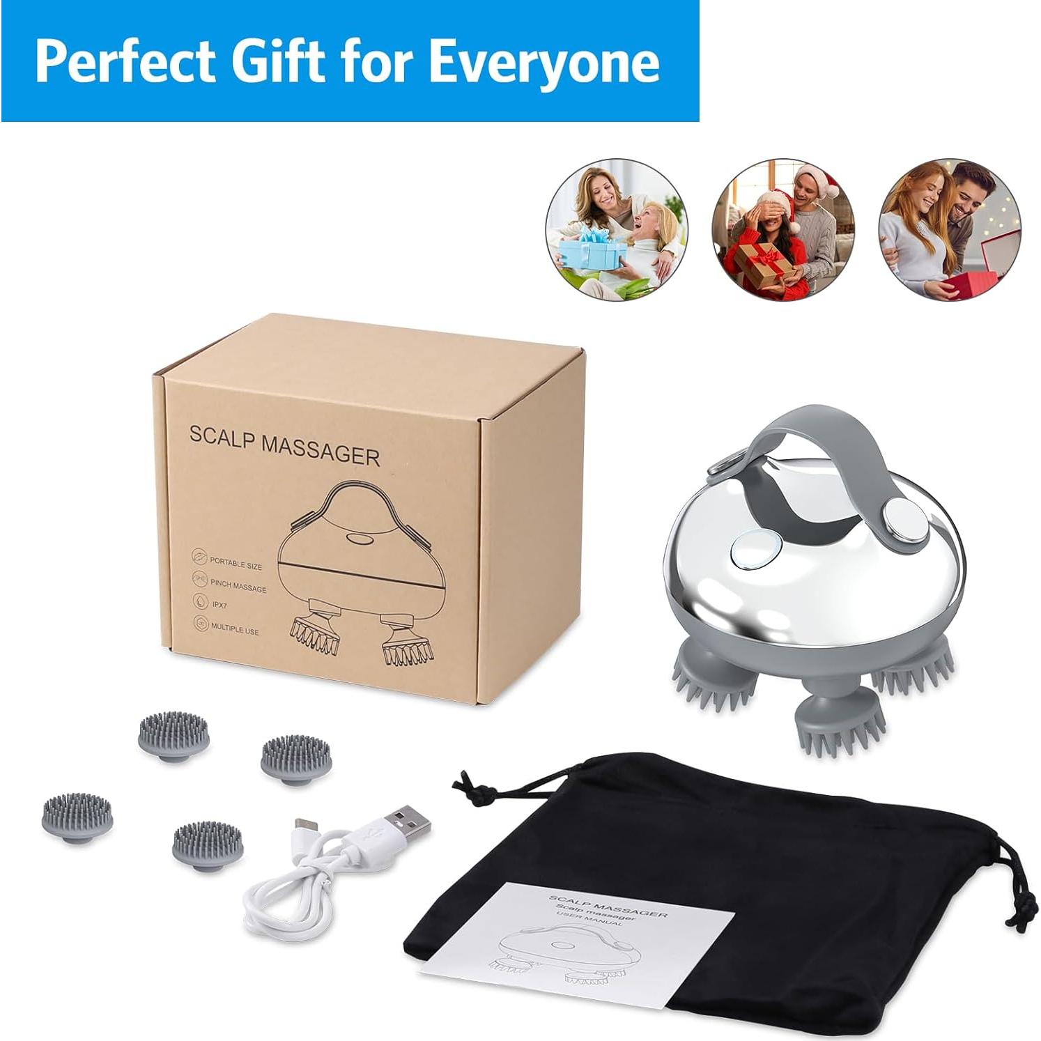 Masajeador Eléctrico de Cuero Cabelludo AMIR Recargable 100 Nodos