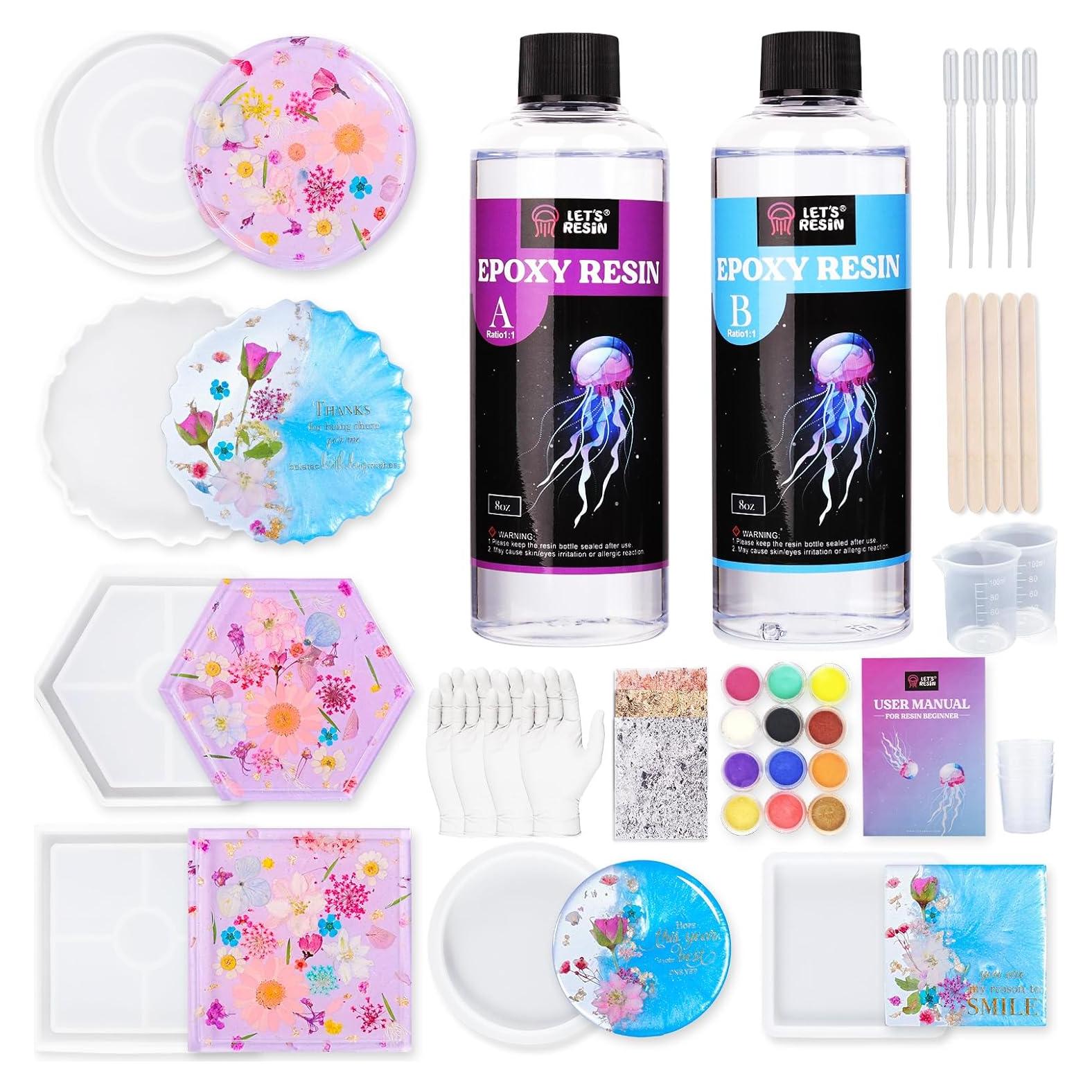 Kit de Posavasos de Resina Epóxica LET'S RESIN 16oz DIY