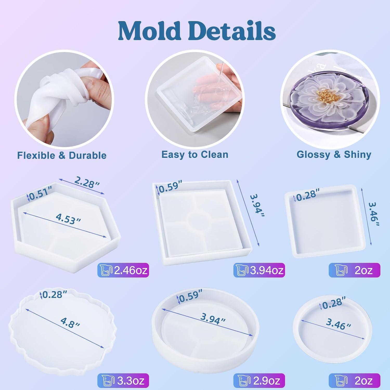 Kit de Posavasos de Resina Epóxica LET'S RESIN 16oz DIY