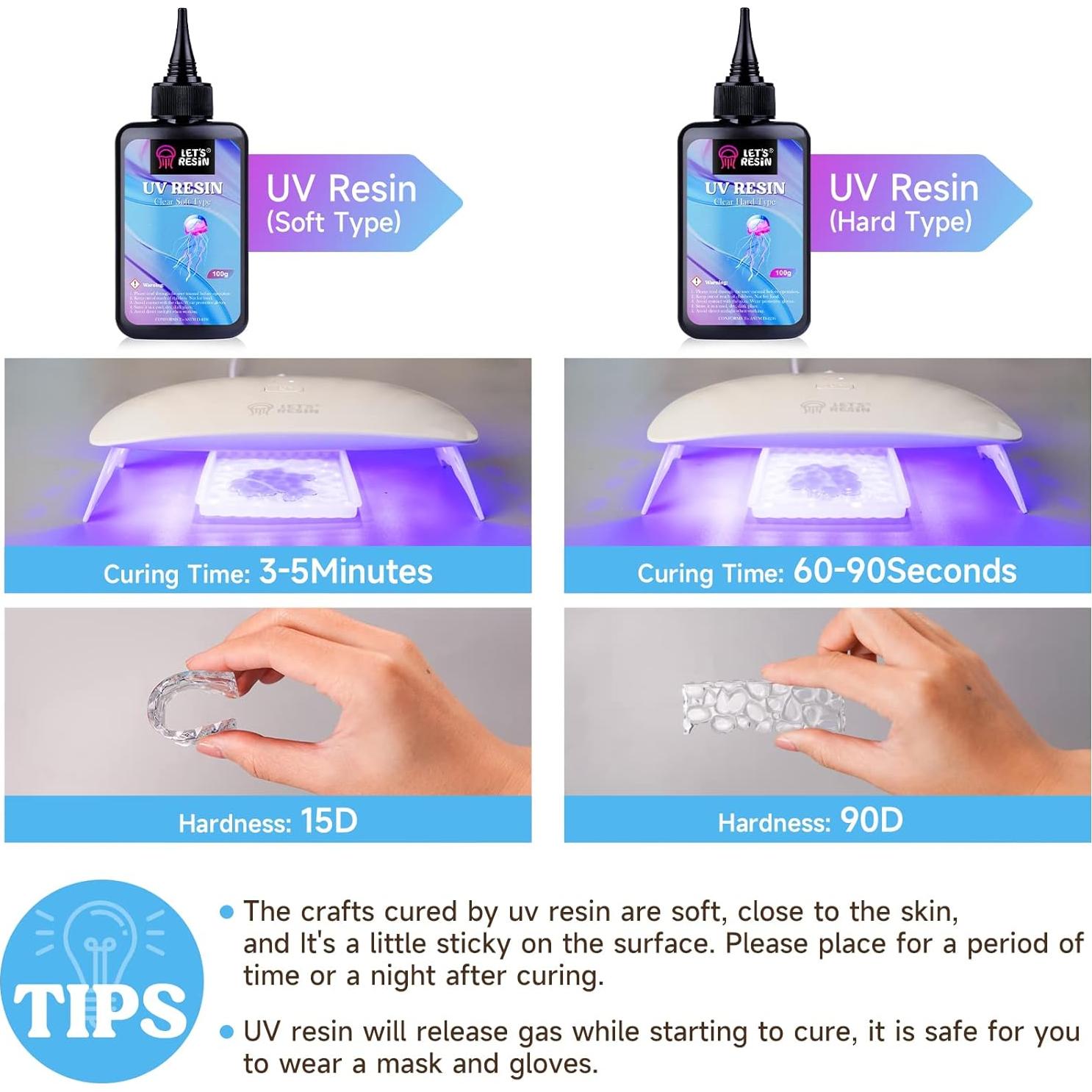 Resina UV Suave LET'S RESIN 100g Cristal Claro Flexible