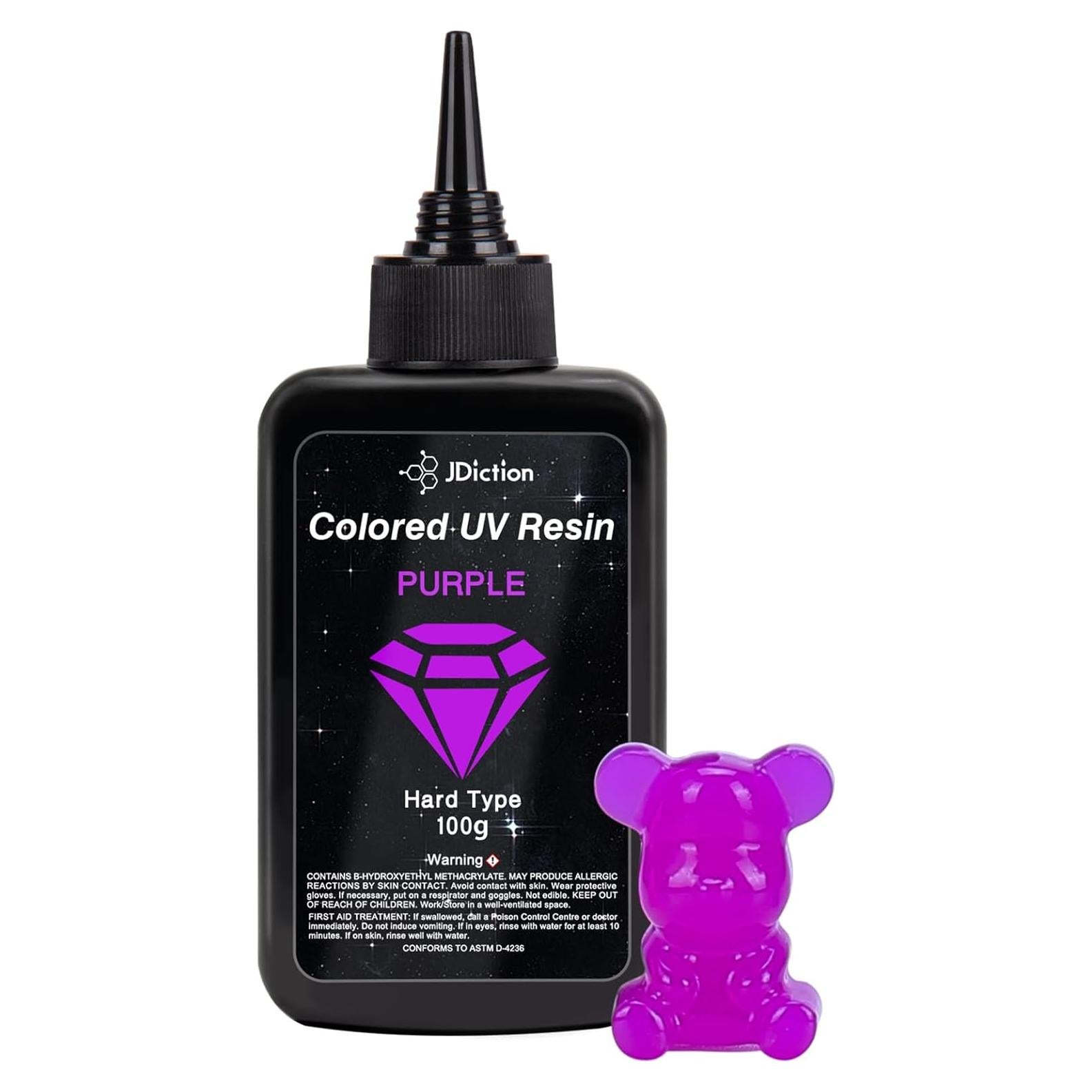 Resina UV Colorida JDiction 100g Púrpura Inodora y Dura