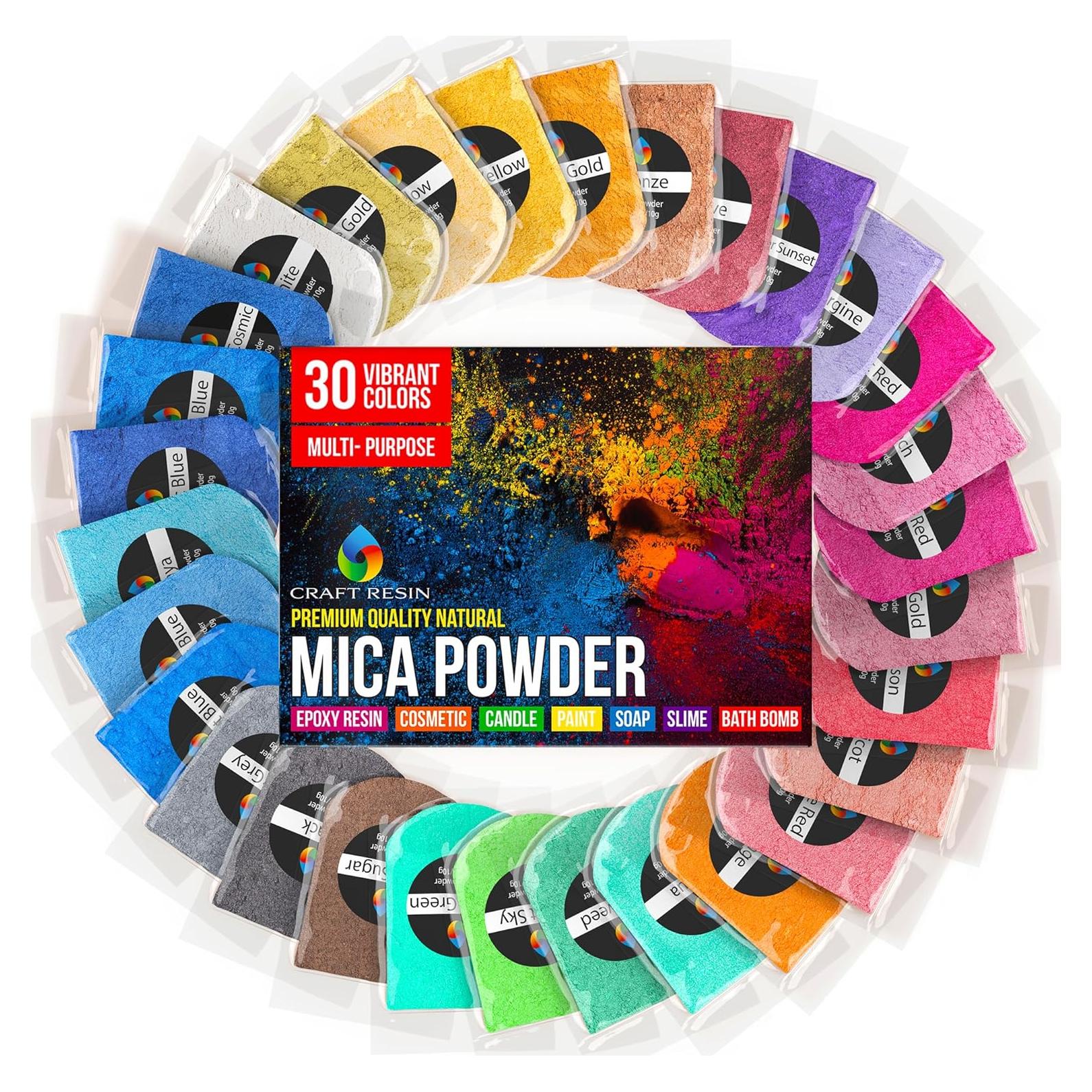 Pó de Mica 30 Colores Resina Epóxica - Pigmentos No Tóxicos