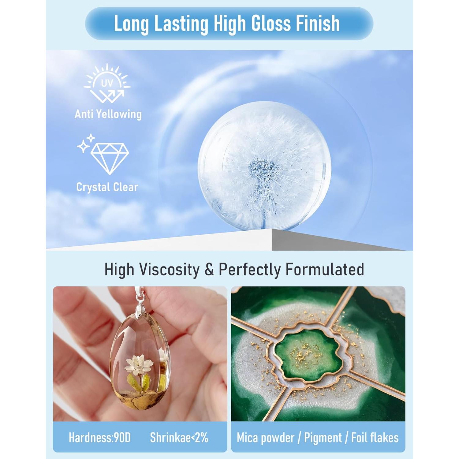 Resina UV 1000g Nicpro - Pegamento Epóxico Cristalino Bajo Olor