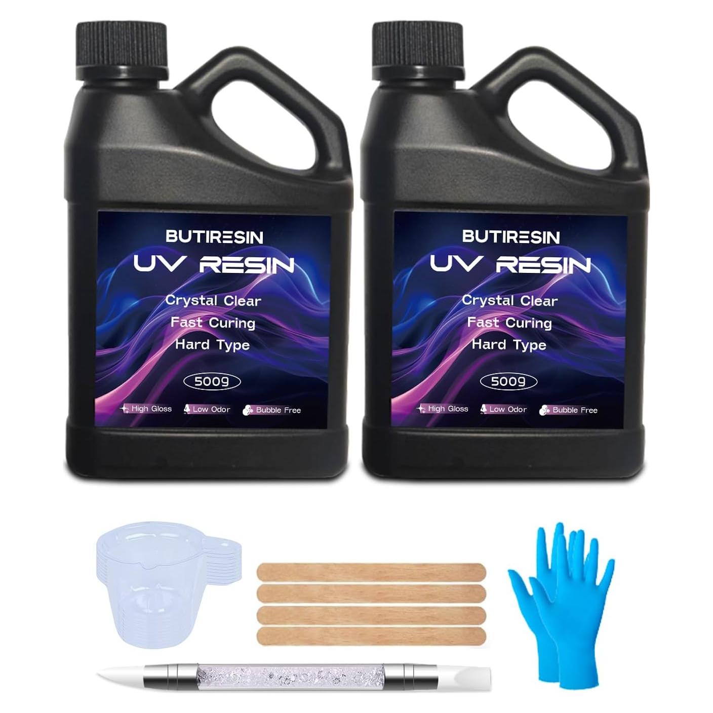 Resina UV 1000g ButiResin - Cristalina, Curado Rápido, Baja Viscosidad