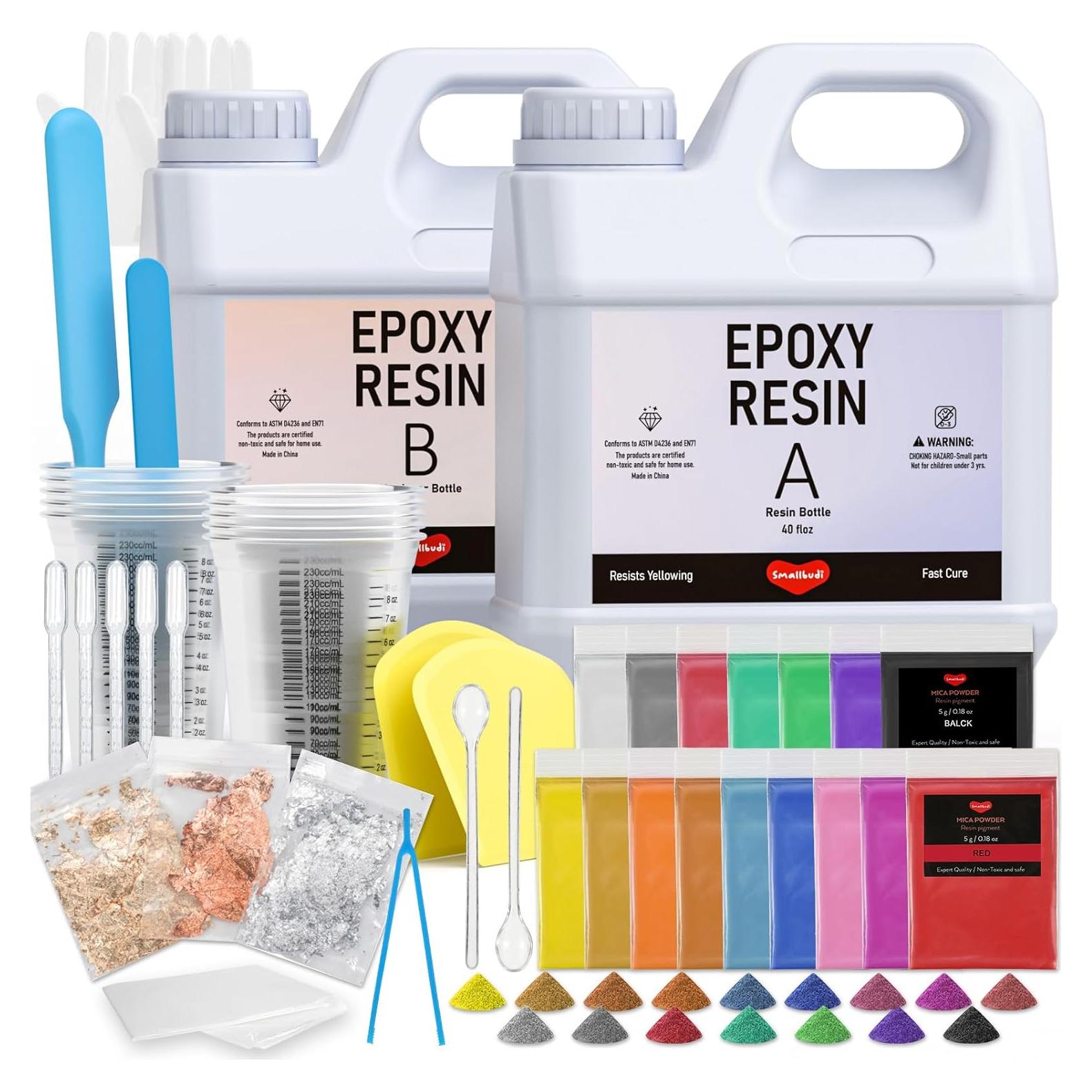 Kit de Resina Epóxica 2.4 L Smallbudi con 16 Colores y Accesorios