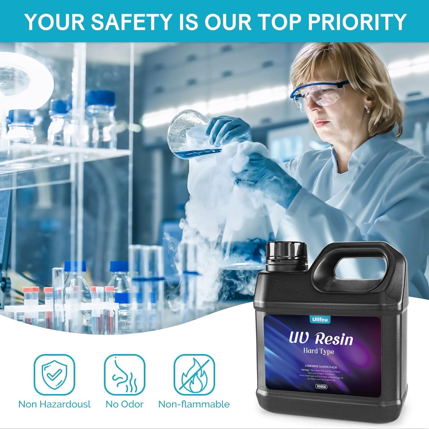 Resina UV 1000g ULLFEU Sin Olor Curado Rápido Manualidades