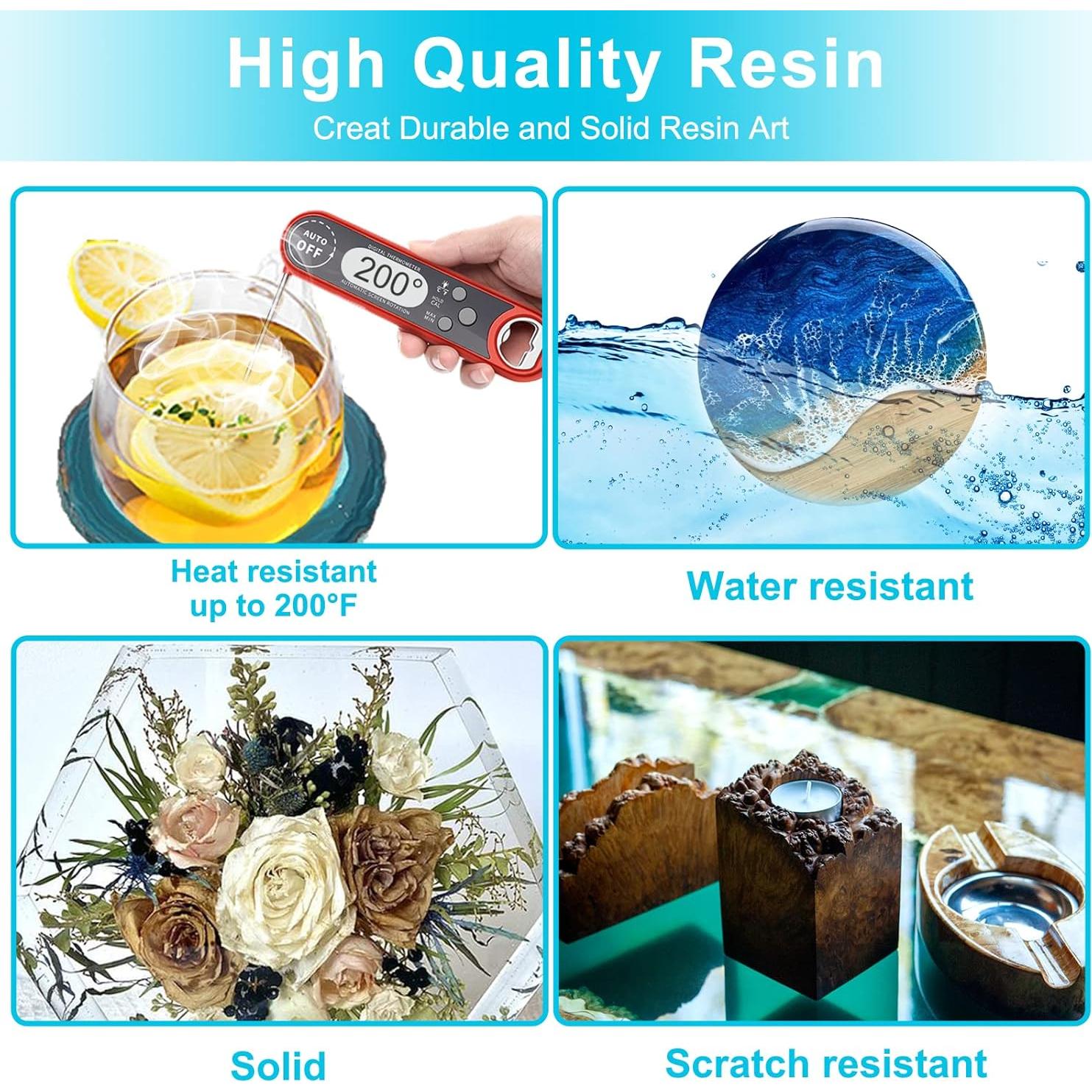 Teexpert Resina Epóxica Cristalina 64oz - Kit 2 Partes para Arte DIY