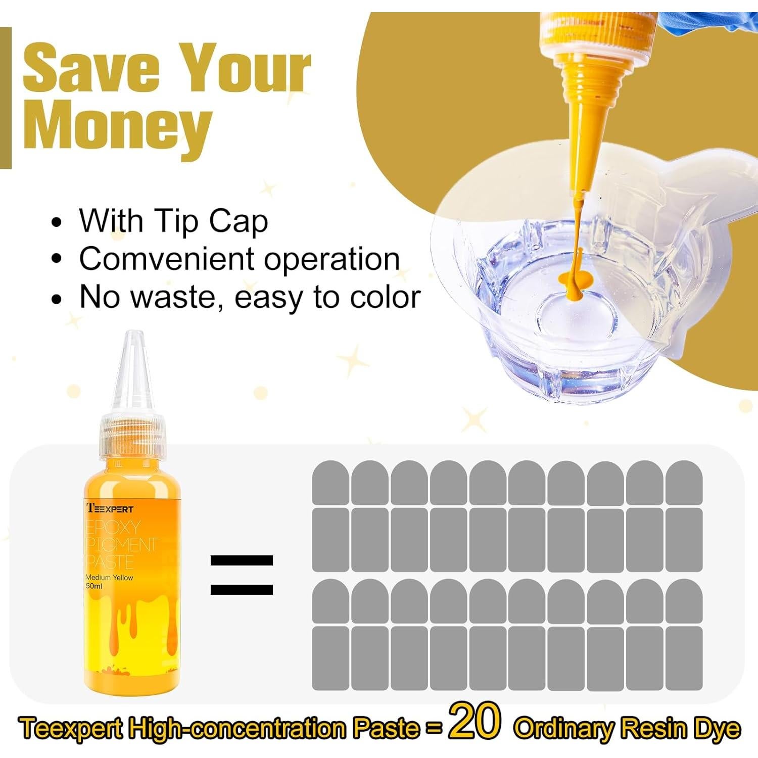 Set de Pasta de Pigmento Epóxico Teexpert 300ml 6 Colores