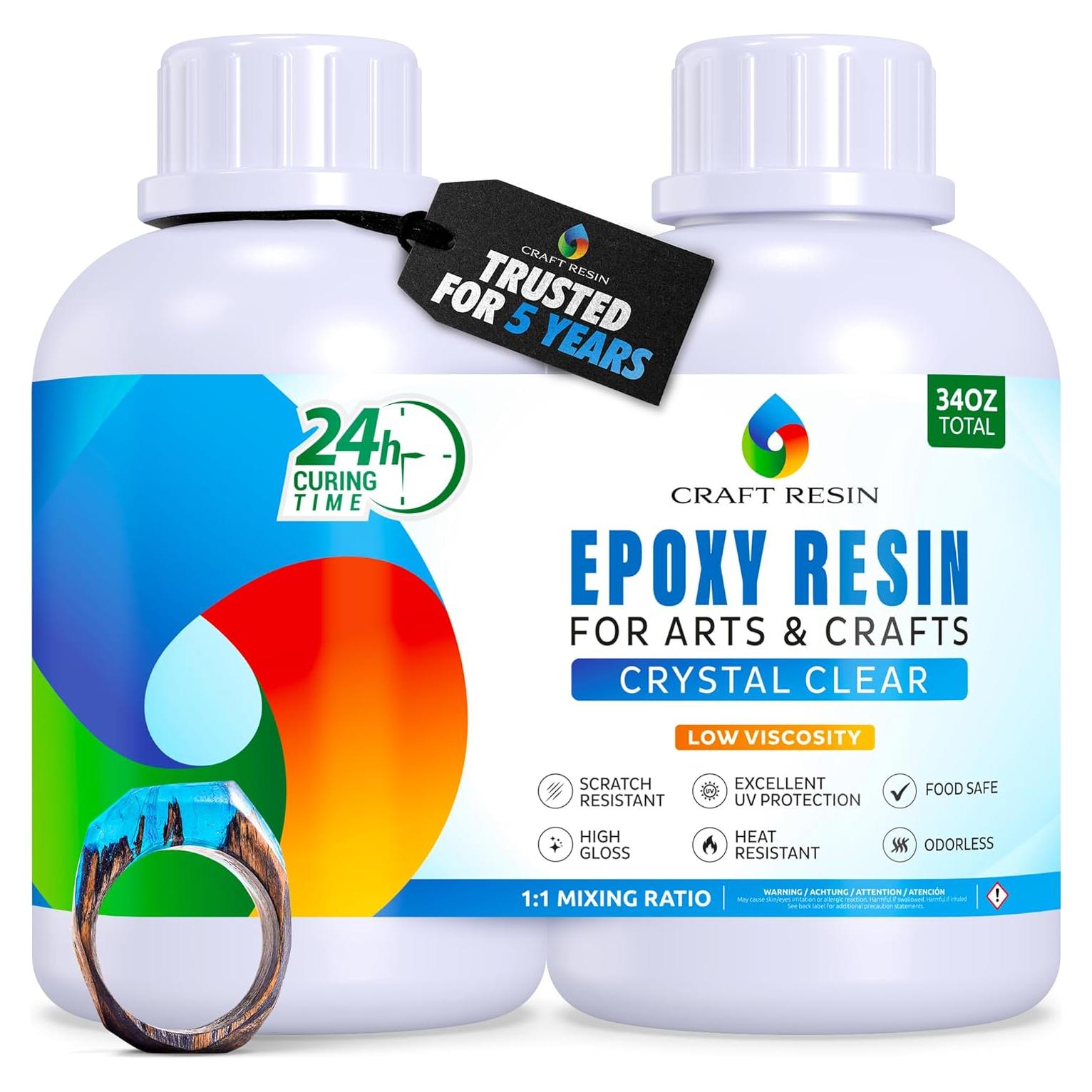 Kit de Resina Epoxy Craft 1.02L - Cristal Claro, Seguro para Alimentos