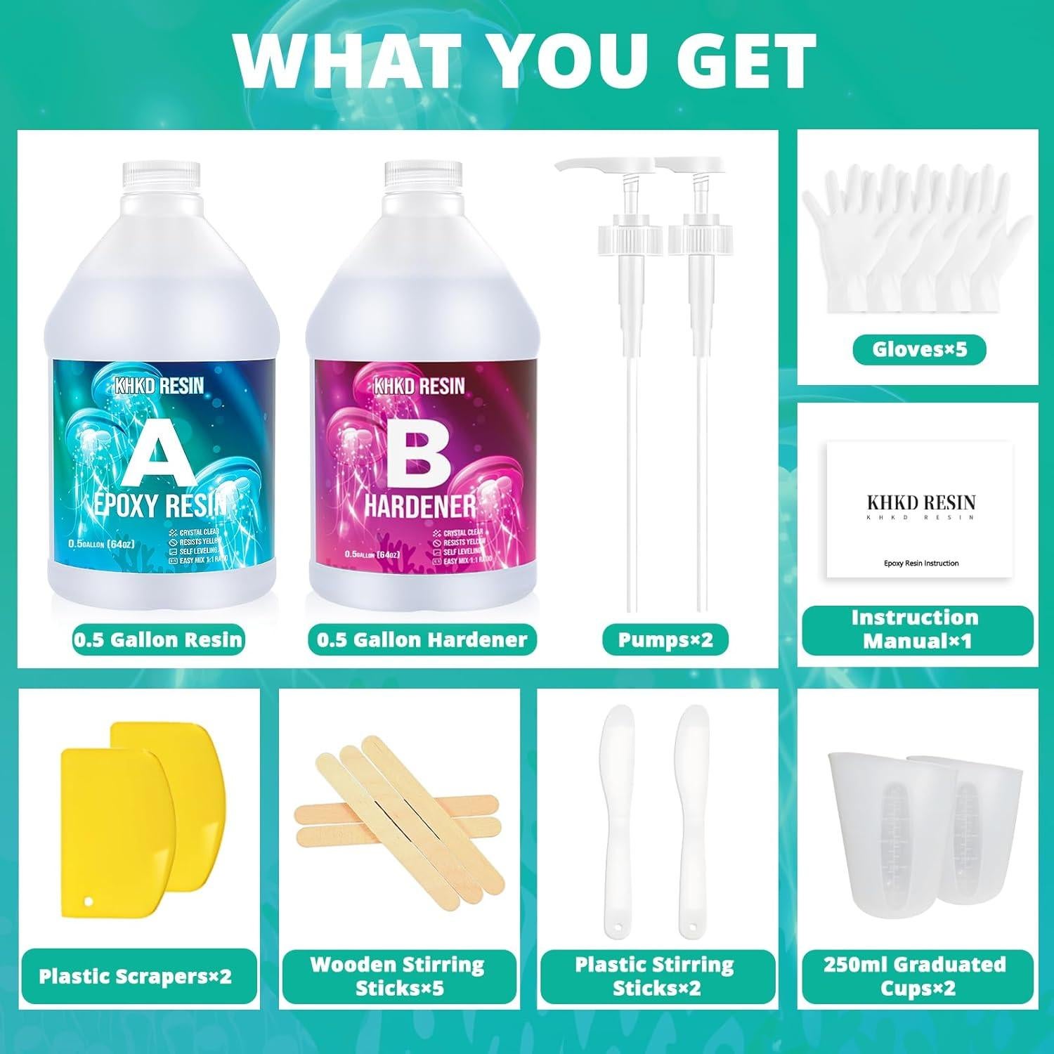 Resina Epóxica KHKD 1 Galón Cristalina Grado Alimenticio