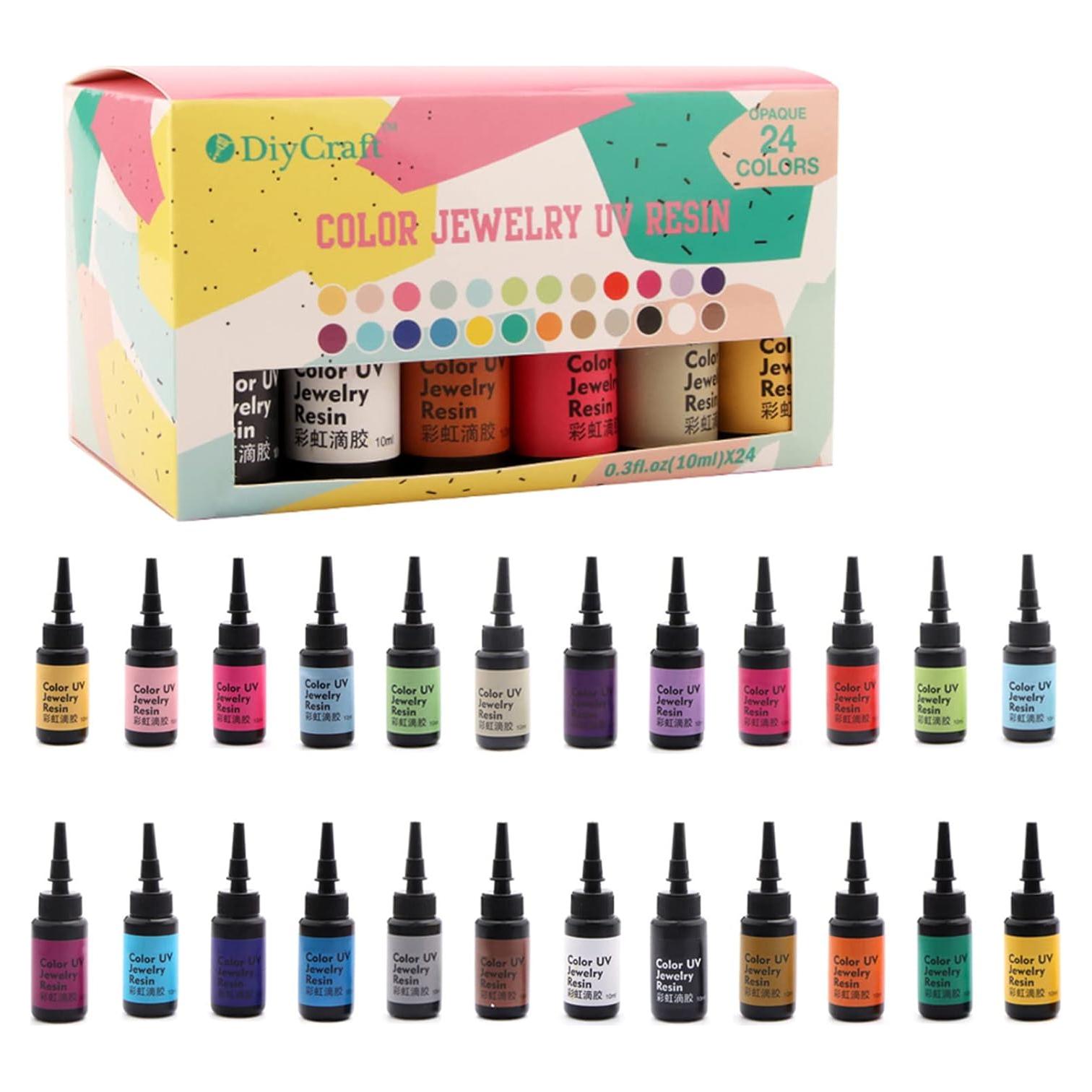 Resina UV de Colores DIYcraft - 24 Colores - 10ml Cada Uno