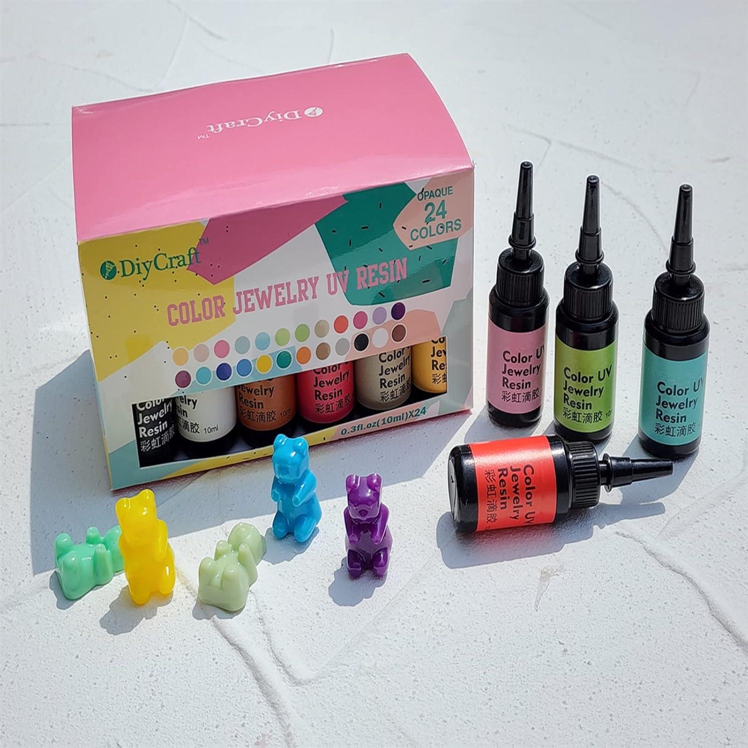 Resina UV de Colores DIYcraft - 24 Colores - 10ml Cada Uno