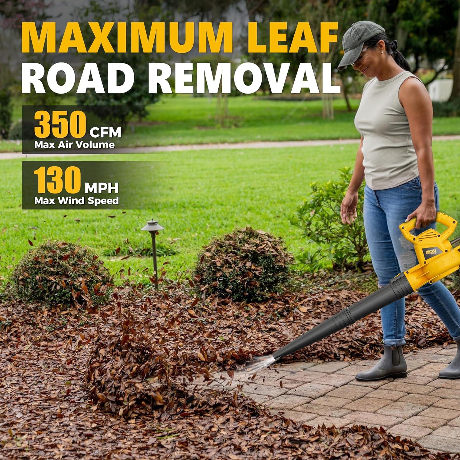 Soplador de Hojas Eléctrico Alloyman 7AMP 350 CFM Ligero