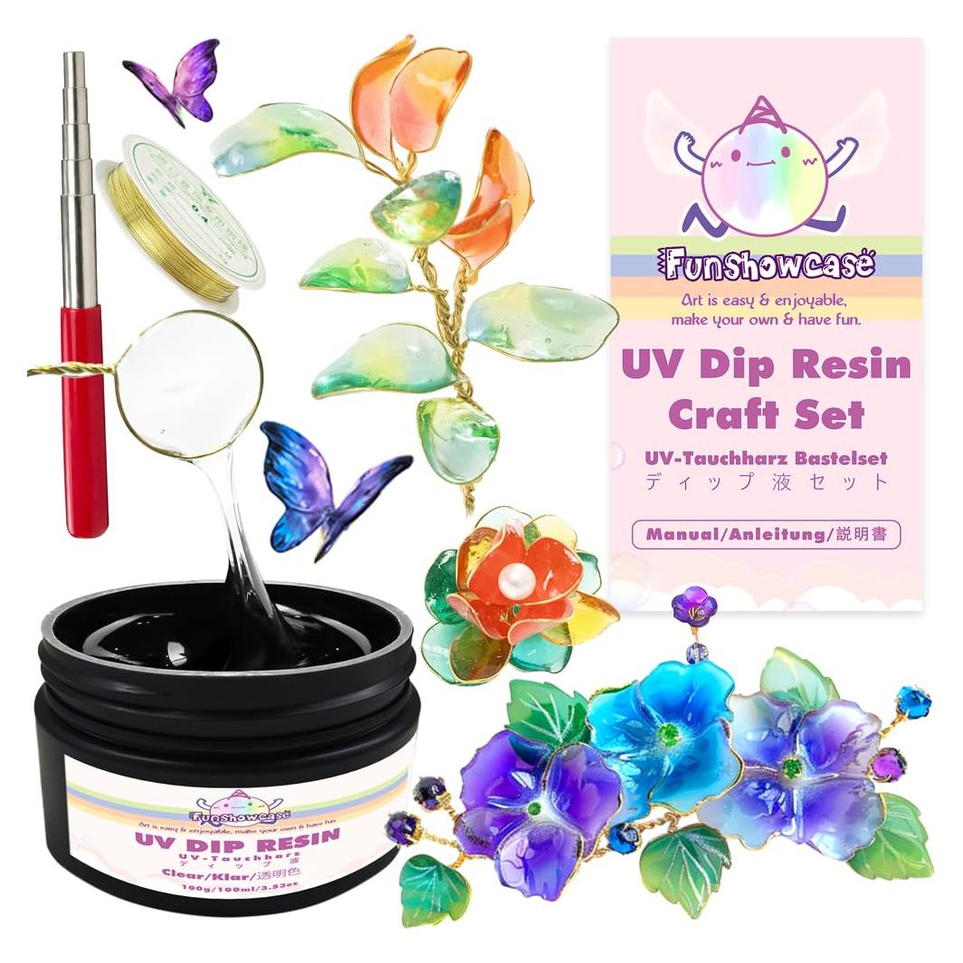 Set de Resina UV Dip FUNSHOWCASE 100ml + Alambre 4mm 7m