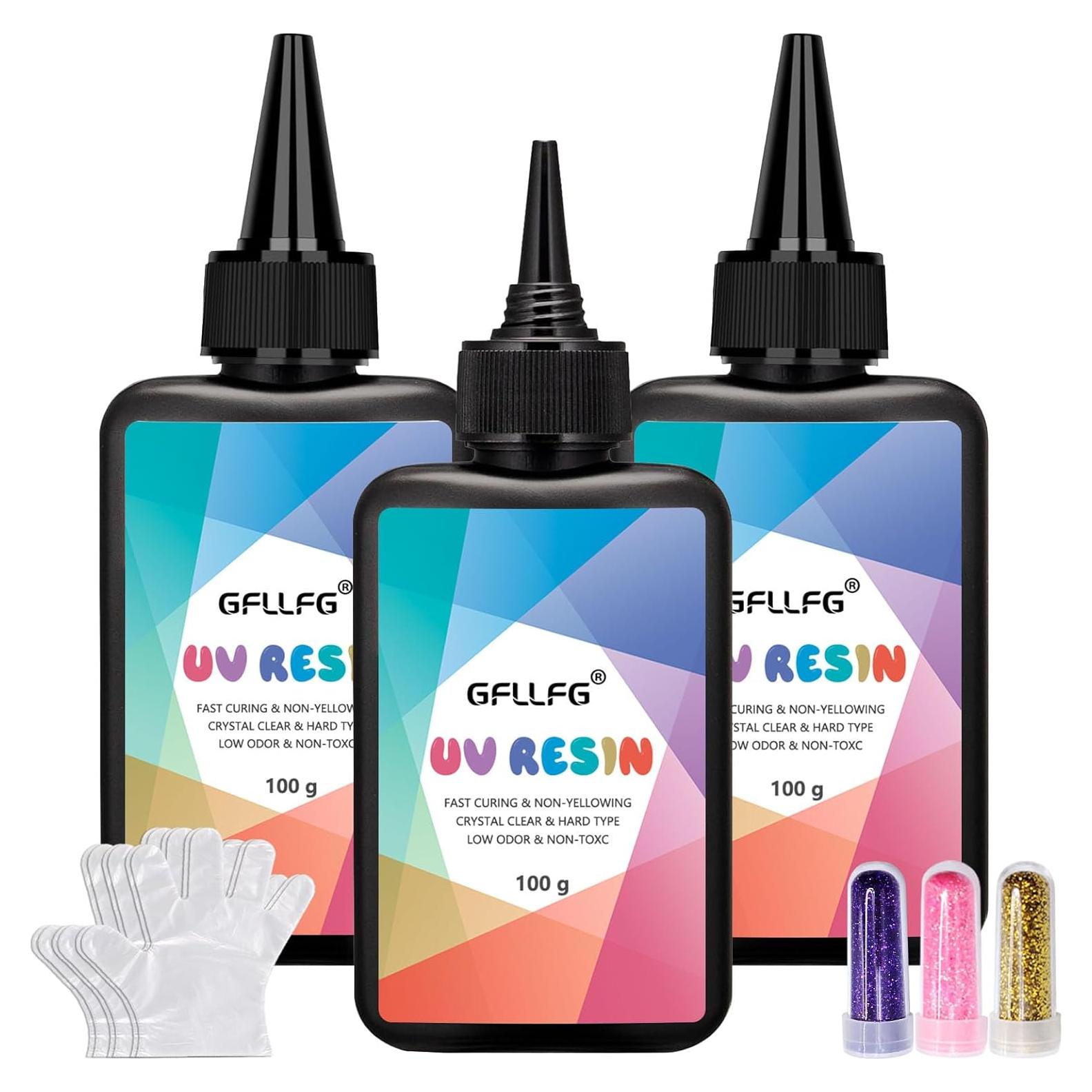 Resina Epóxica UV Transparente GFLLFG 300g - Kit Joyería