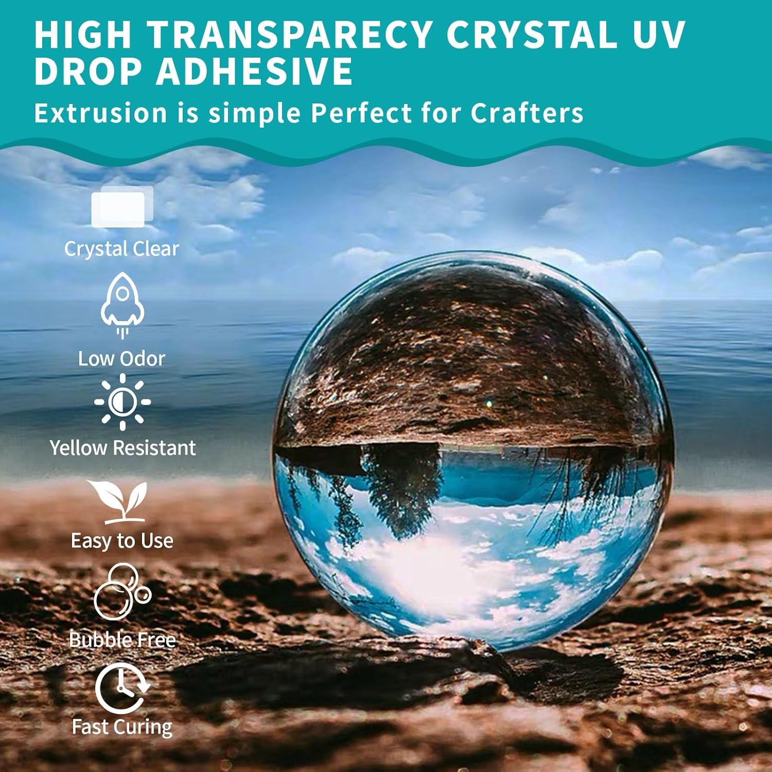 Resina Epóxica UV Transparente GFLLFG 300g - Kit Joyería