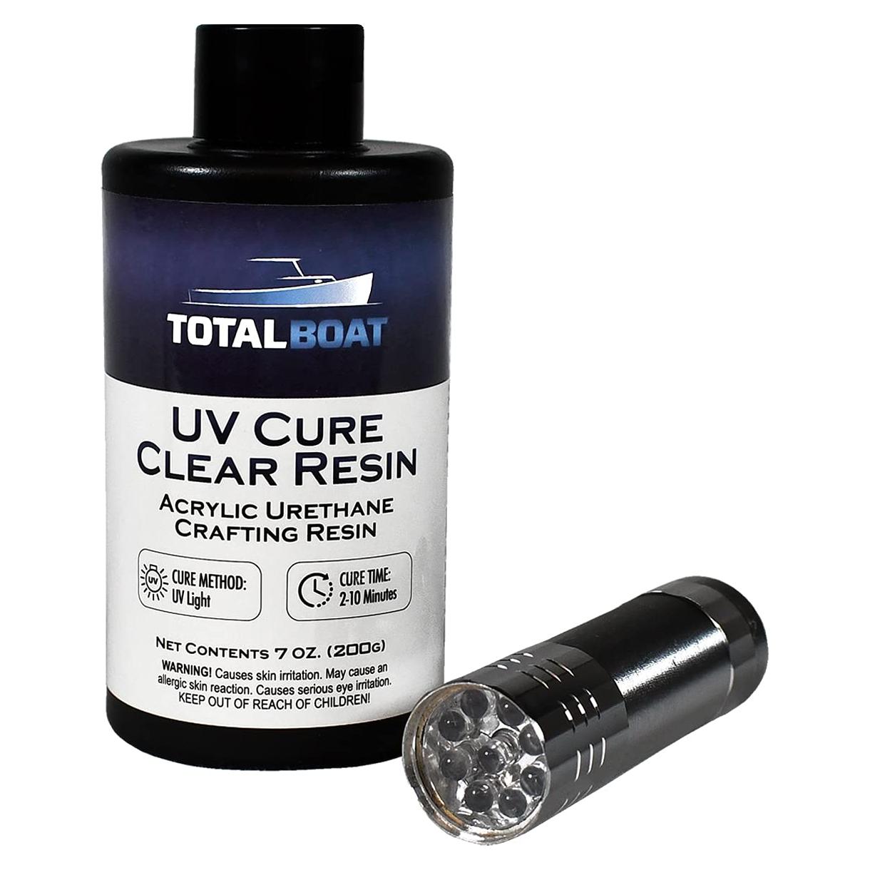 TotalBoat Resina Acrílica Clara UV 200g con Linterna UV