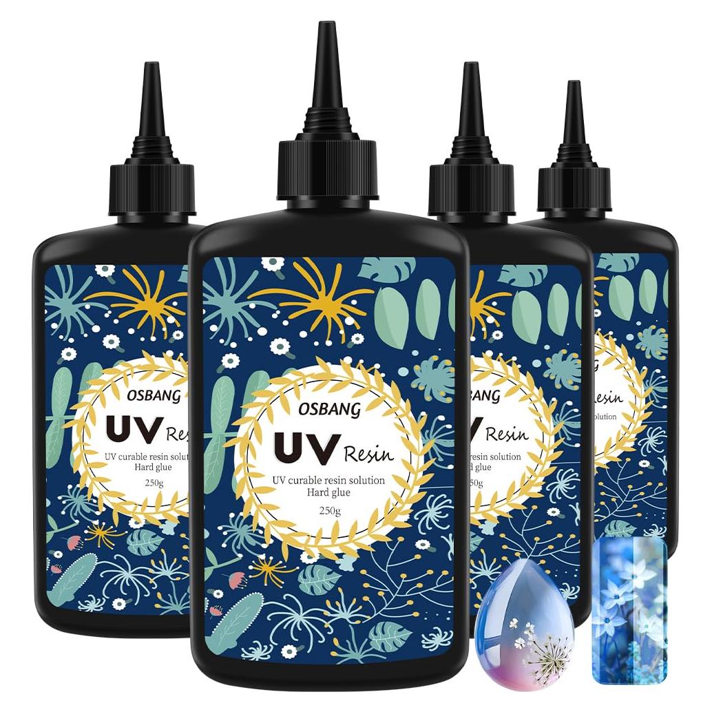 Resina UV Cristal Claro OSBANG 1000g para Joyería y Manualidades