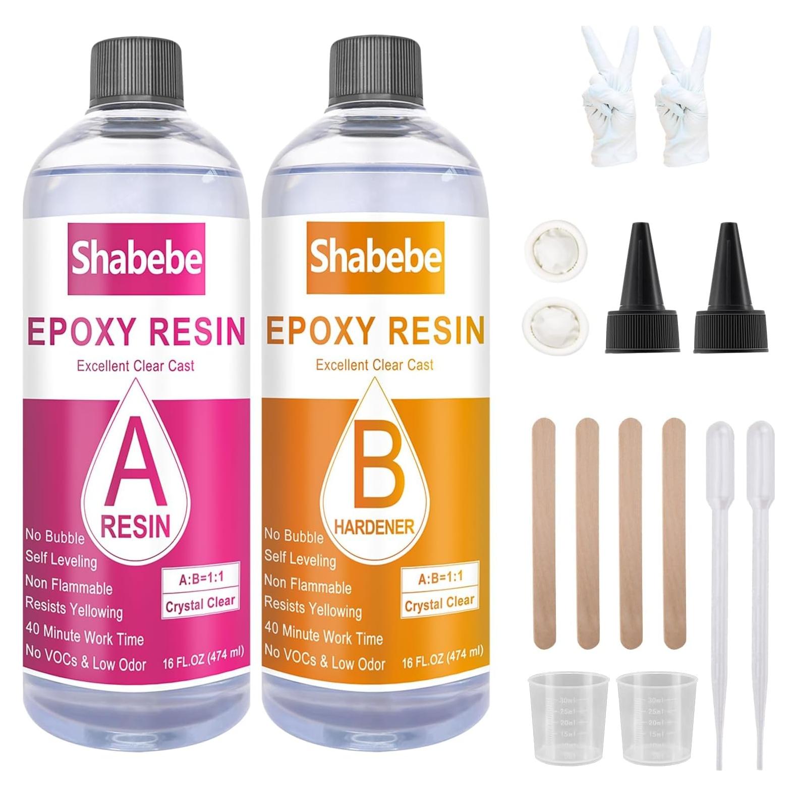 Resina Epóxica Cristalina Shabebe 32oz Autonivelante DIY