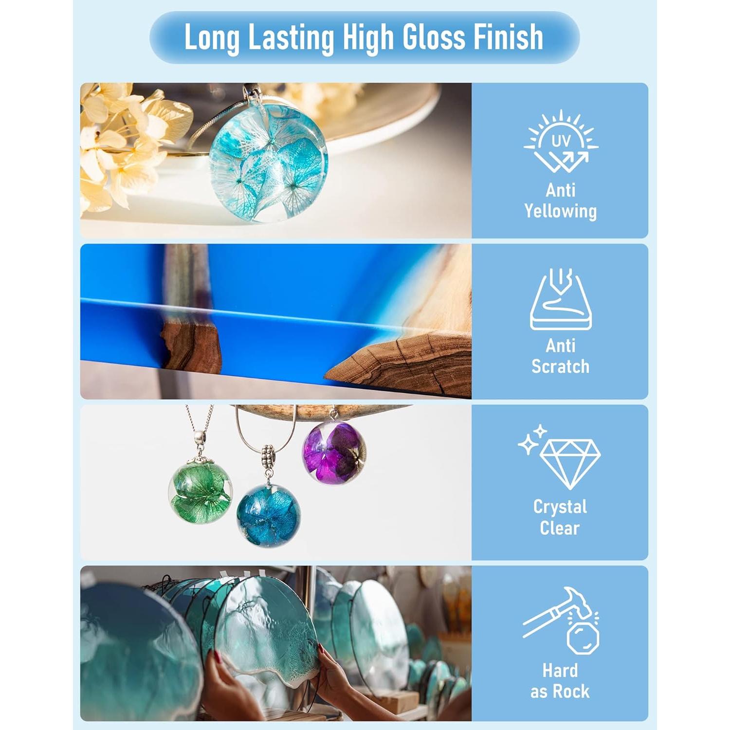 Kit de Resina Epóxica Cristalina 8 Oz Nicpro - Segura para Alimentos