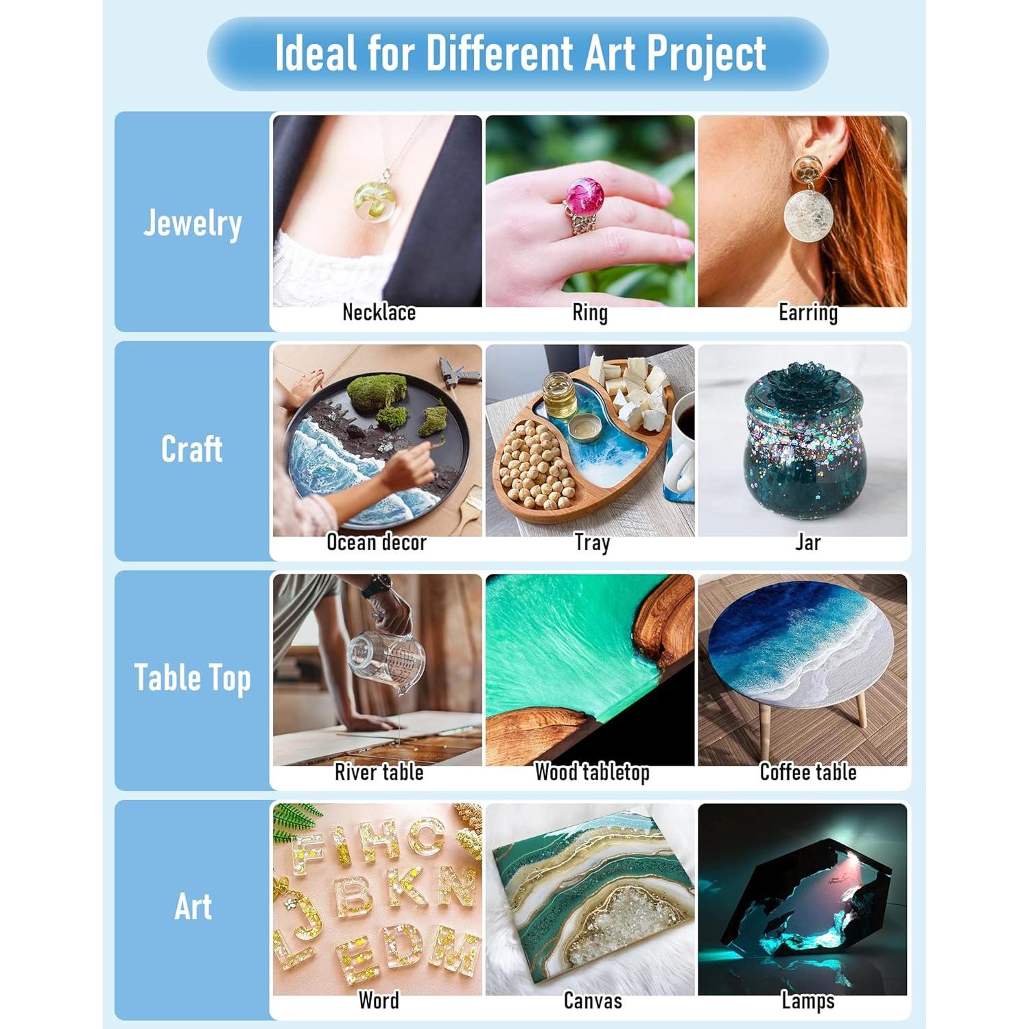 Kit de Resina Epóxica Cristalina 8 Oz Nicpro - Segura para Alimentos