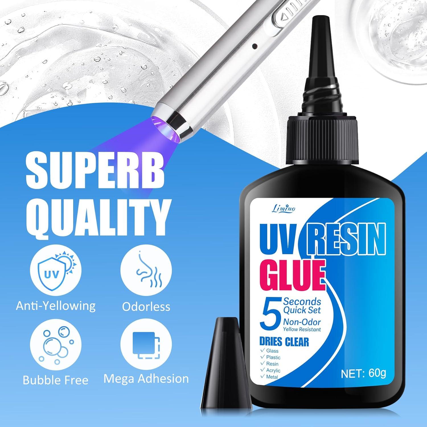 Kit de Resina UV Limino 60g con Linterna UV Recargable 395nm