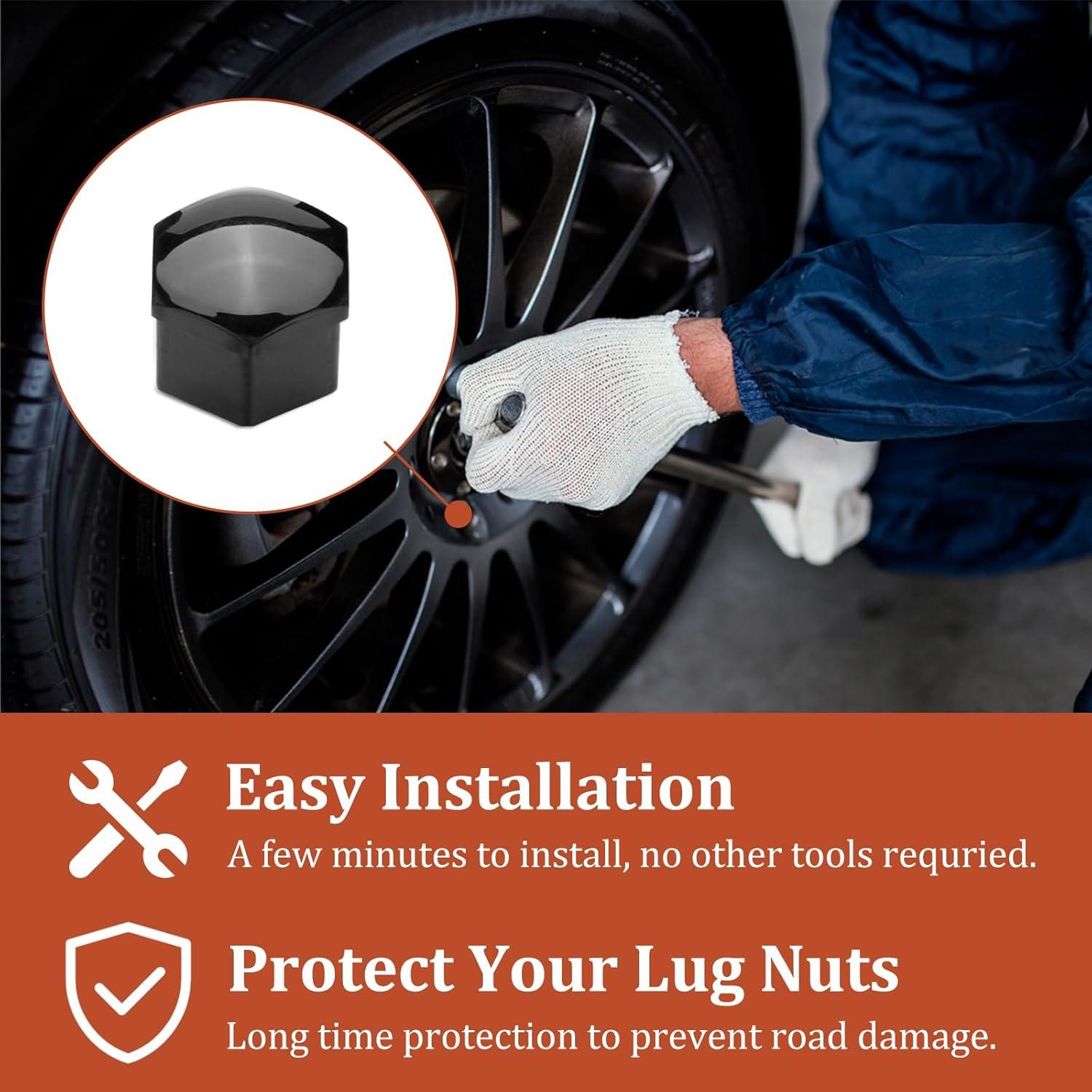 Cubiertas de Tuerca de Rueda 17mm 24 Pcs Waylin - ABS