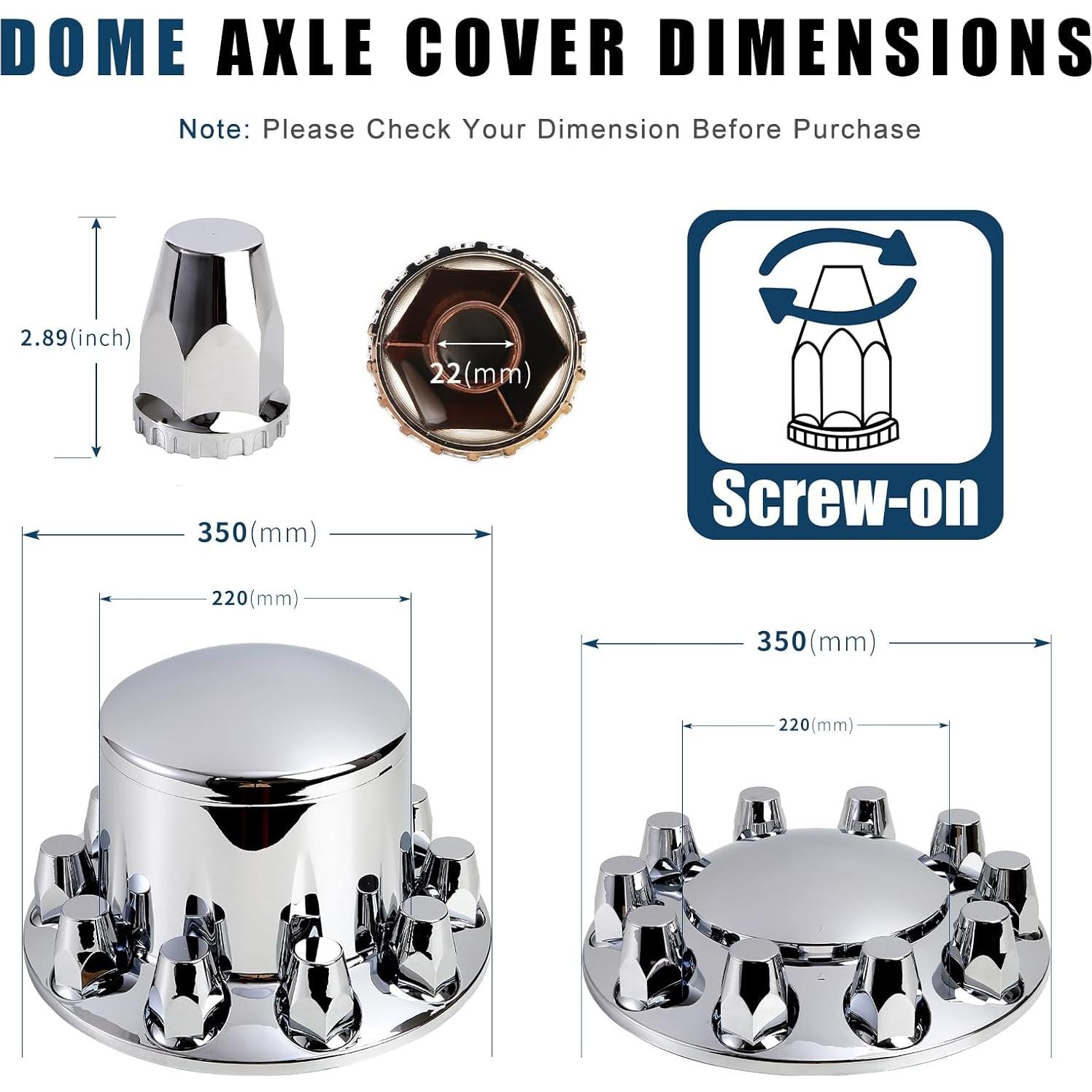 Cubiertas de Rueda de Eje Wehymne para Camión Semi - 2 Frontales y 4 Traseras
