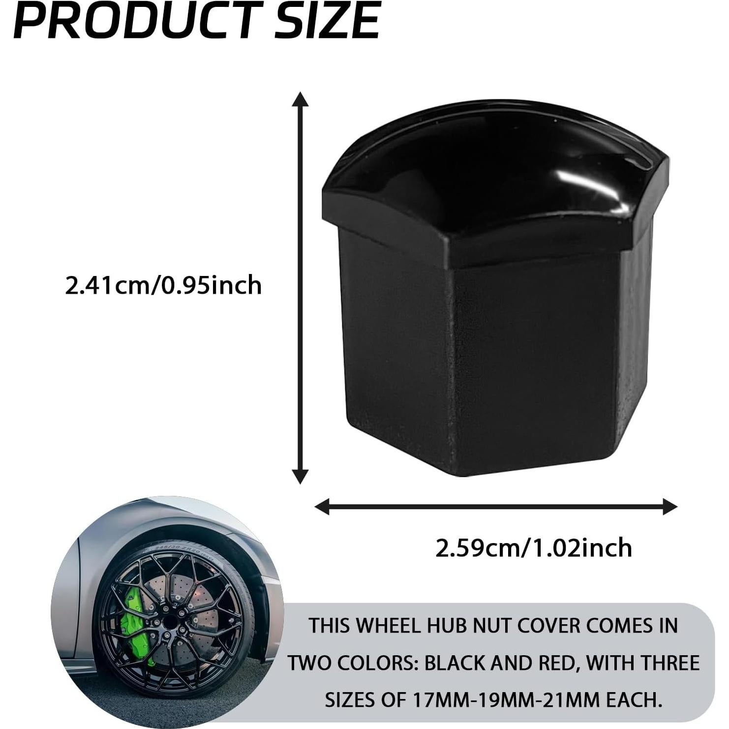 Cubiertas de Tuercas de Rueda KUQUTIDY 21mm Antirrobo 20PCS