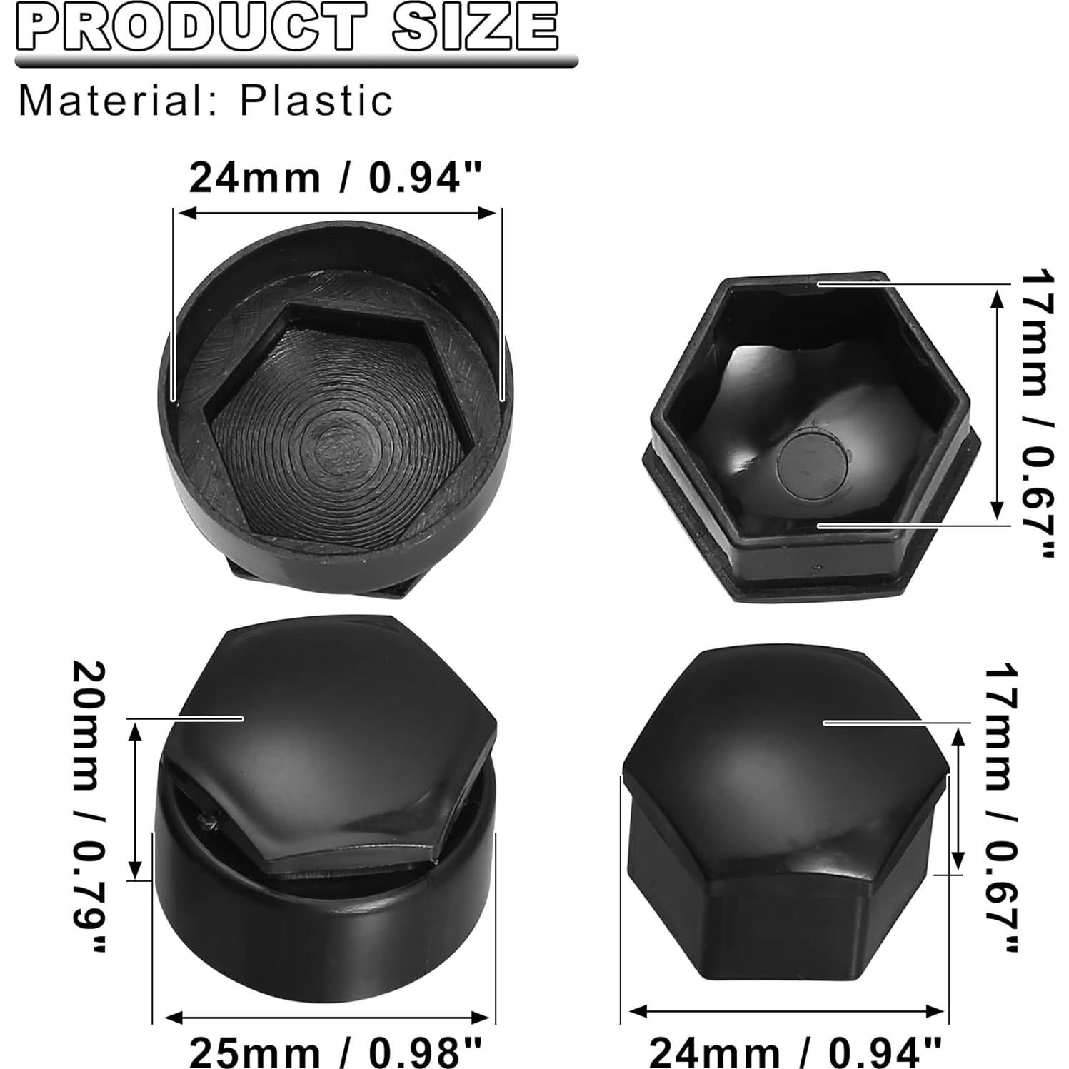 Tapa de Tuerca de Rueda X AUTOHAUX 20pcs 17mm Antirrobo
