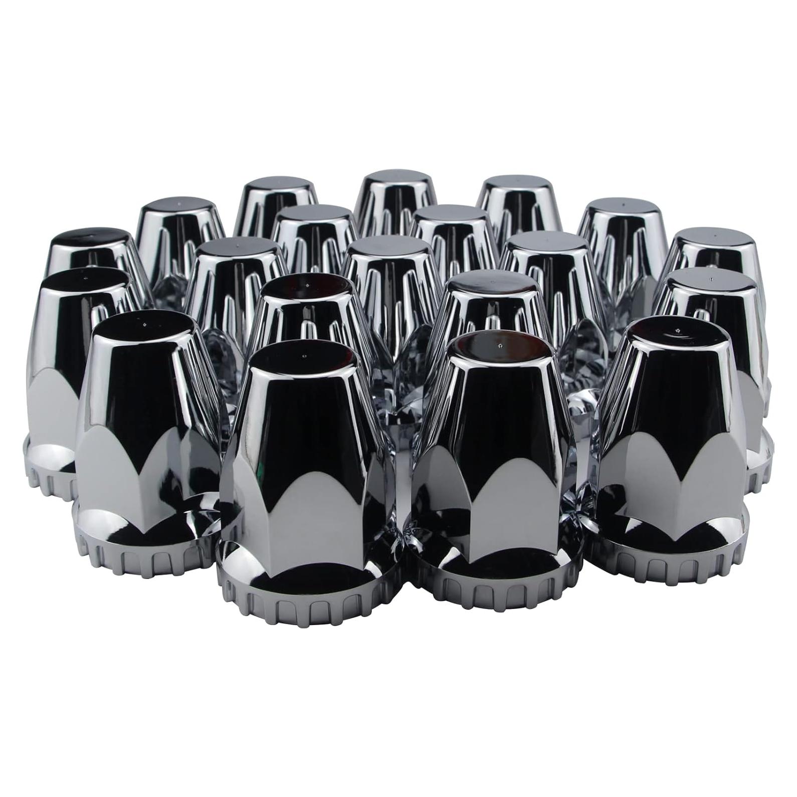 Cubiertas de Tuercas de Perno iBroPrat 33mm Cromadas ABS 20Pcs