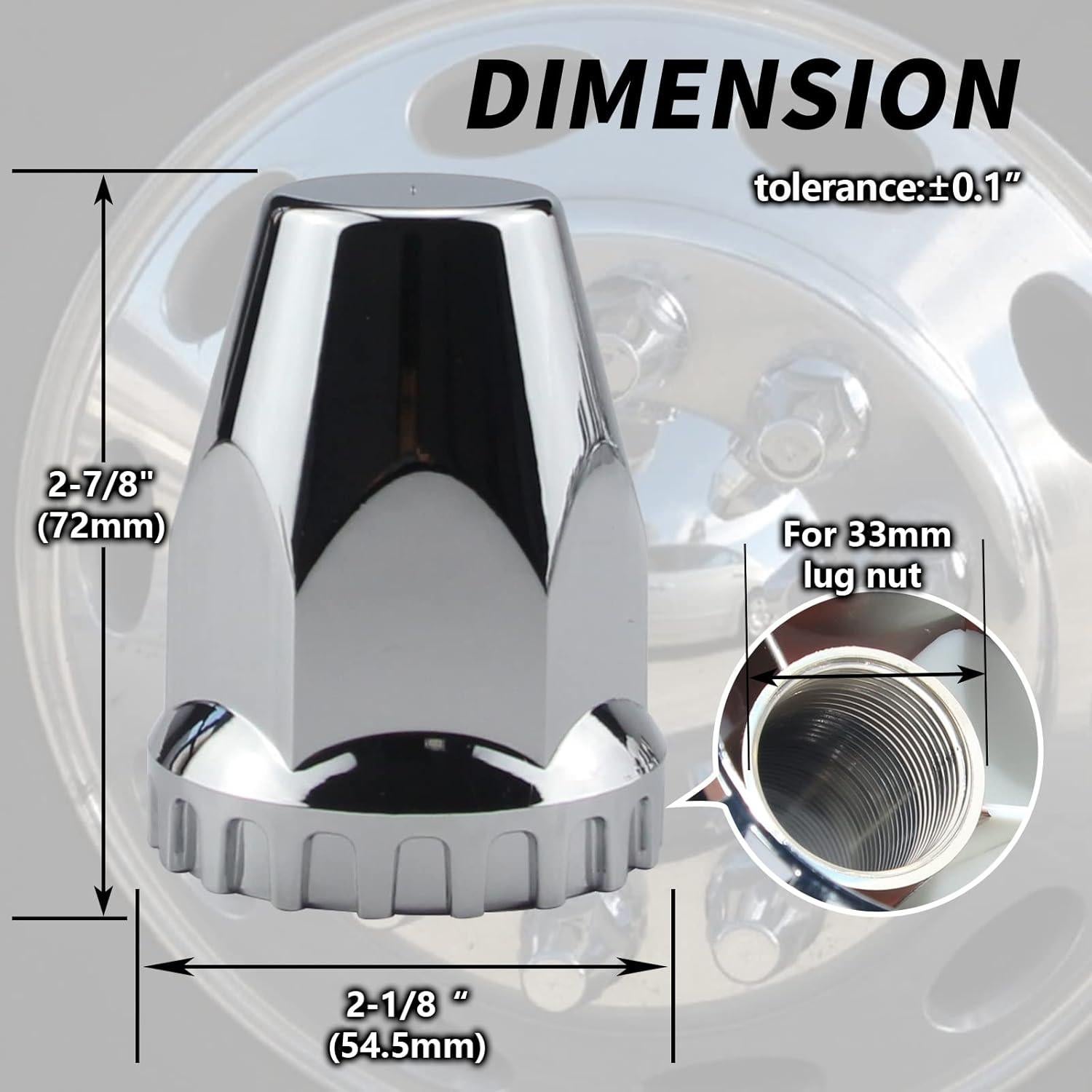 Cubiertas de Tuercas de Perno iBroPrat 33mm Cromadas ABS 20Pcs