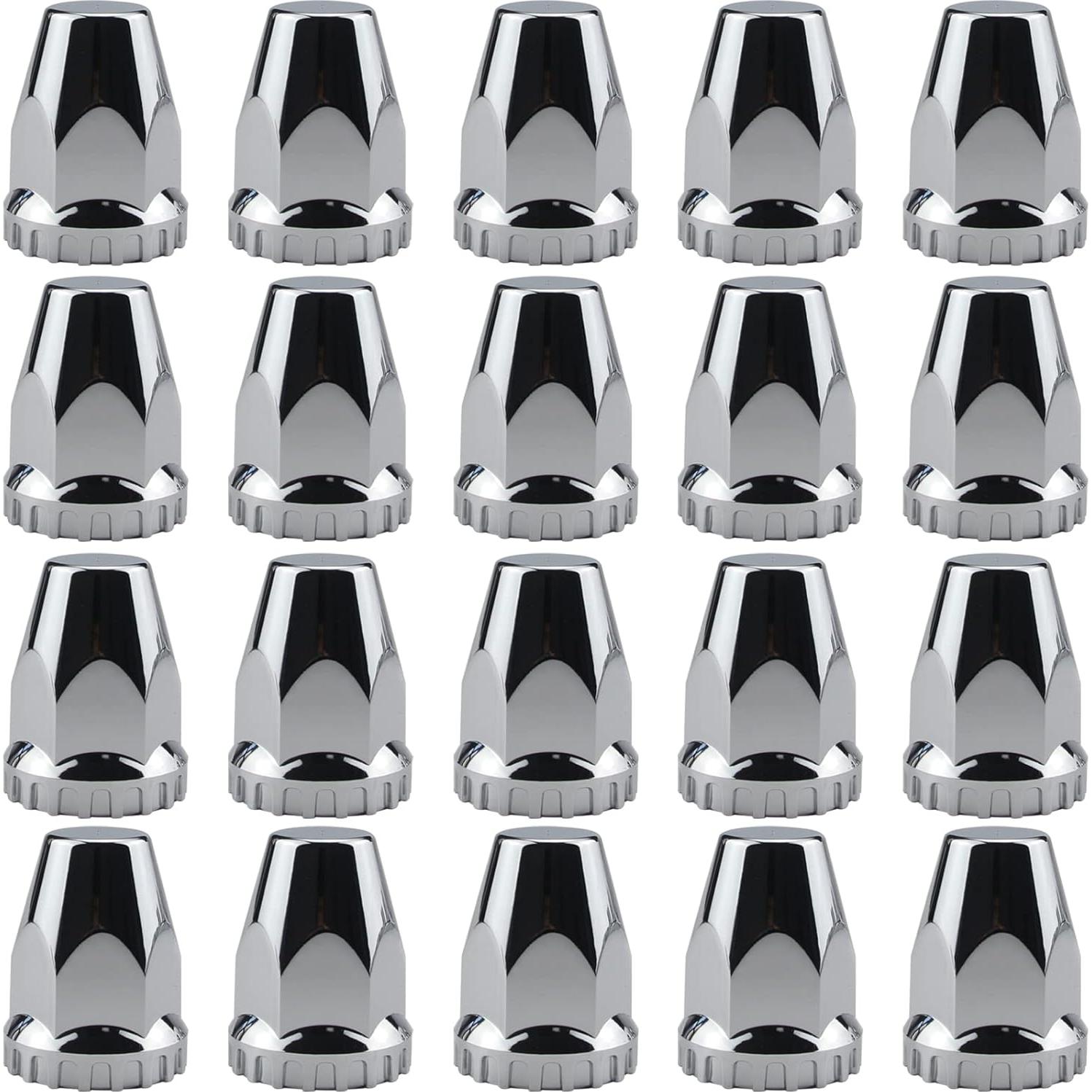 Cubiertas de Tuercas de Perno iBroPrat 33mm Cromadas ABS 20Pcs