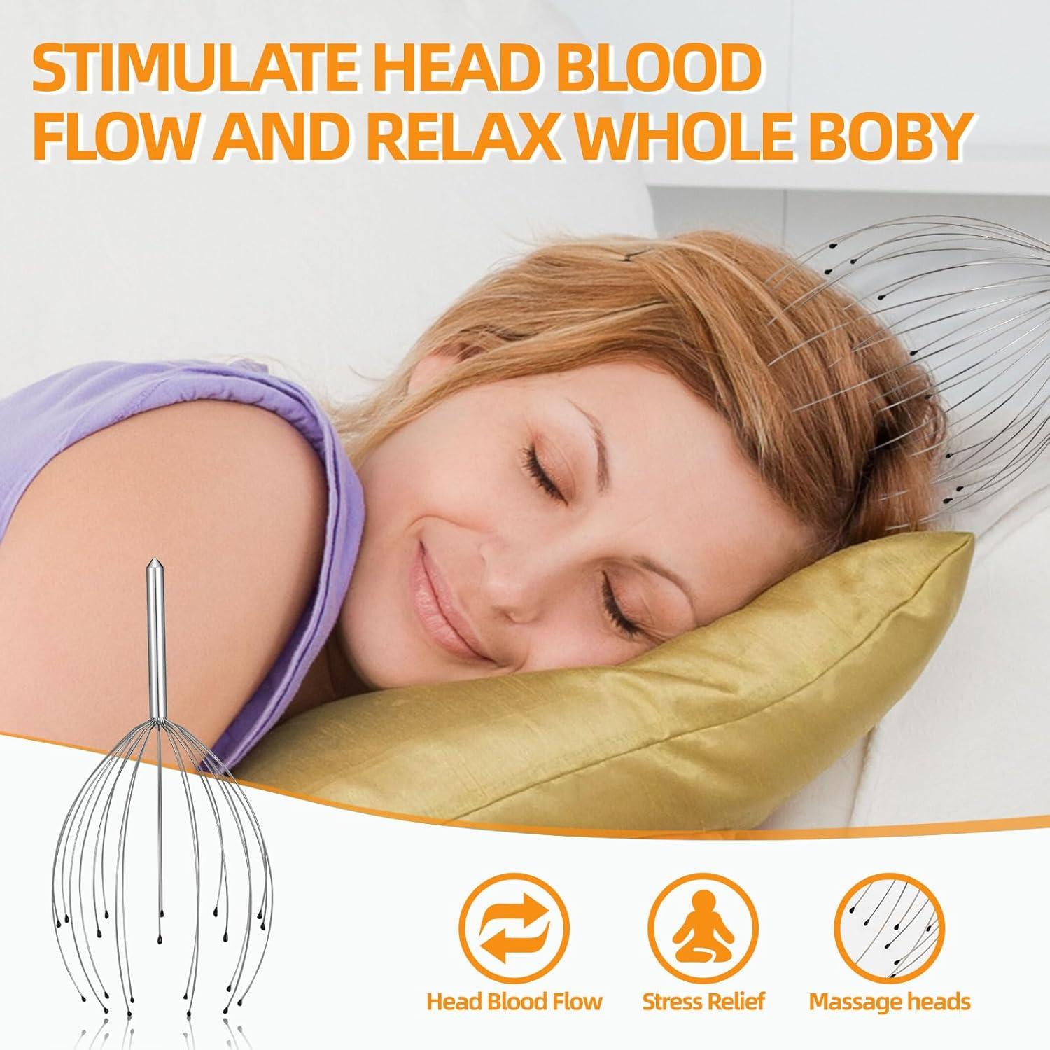 Masajeador de Cabeza YEZY 20 Dedos Plateado - 2 Paquete