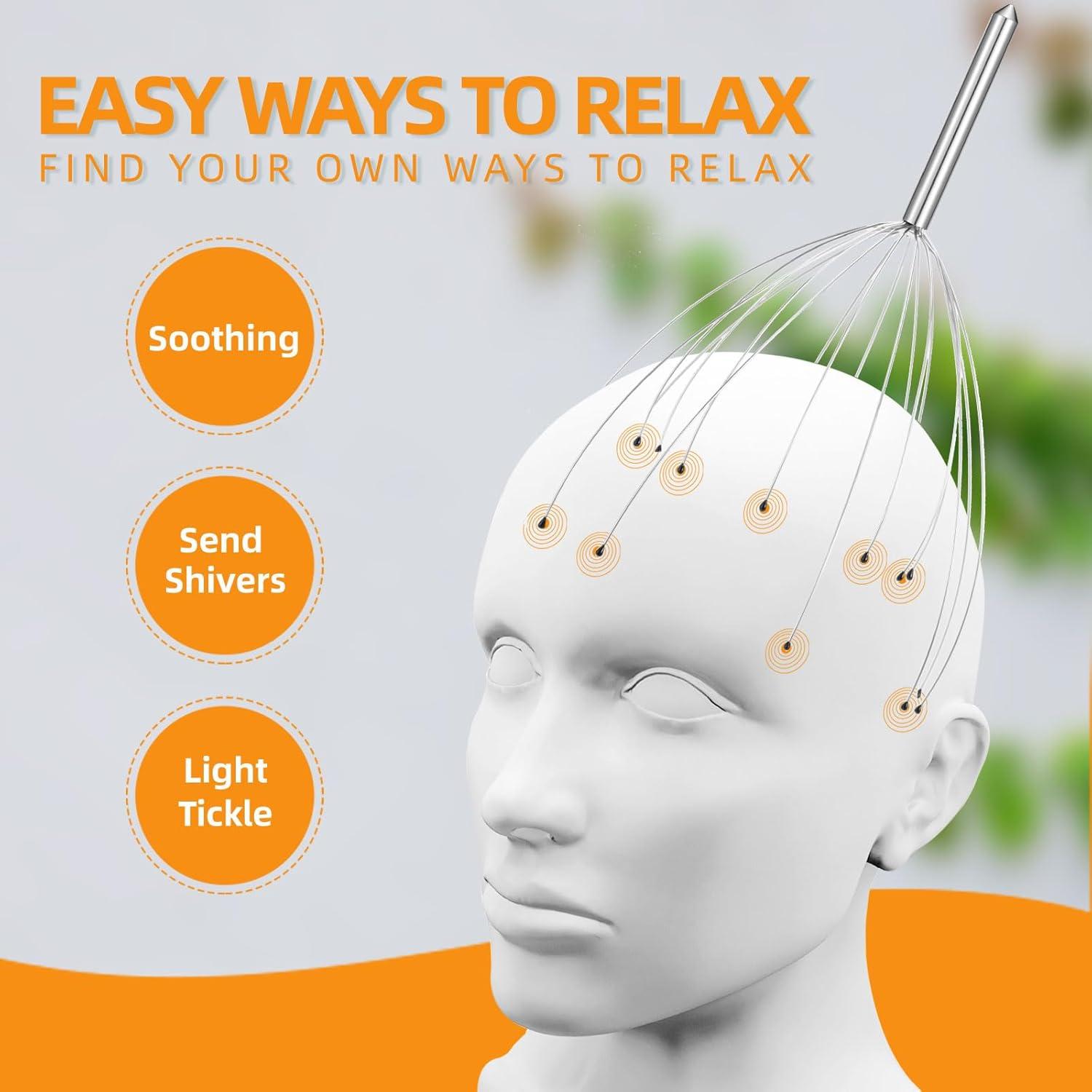 Masajeador de Cabeza YEZY 20 Dedos Plateado - 2 Paquete