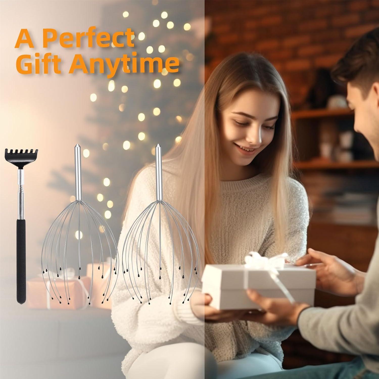 Masajeador de Cabeza YEZY 20 Dedos Plateado - 2 Paquete