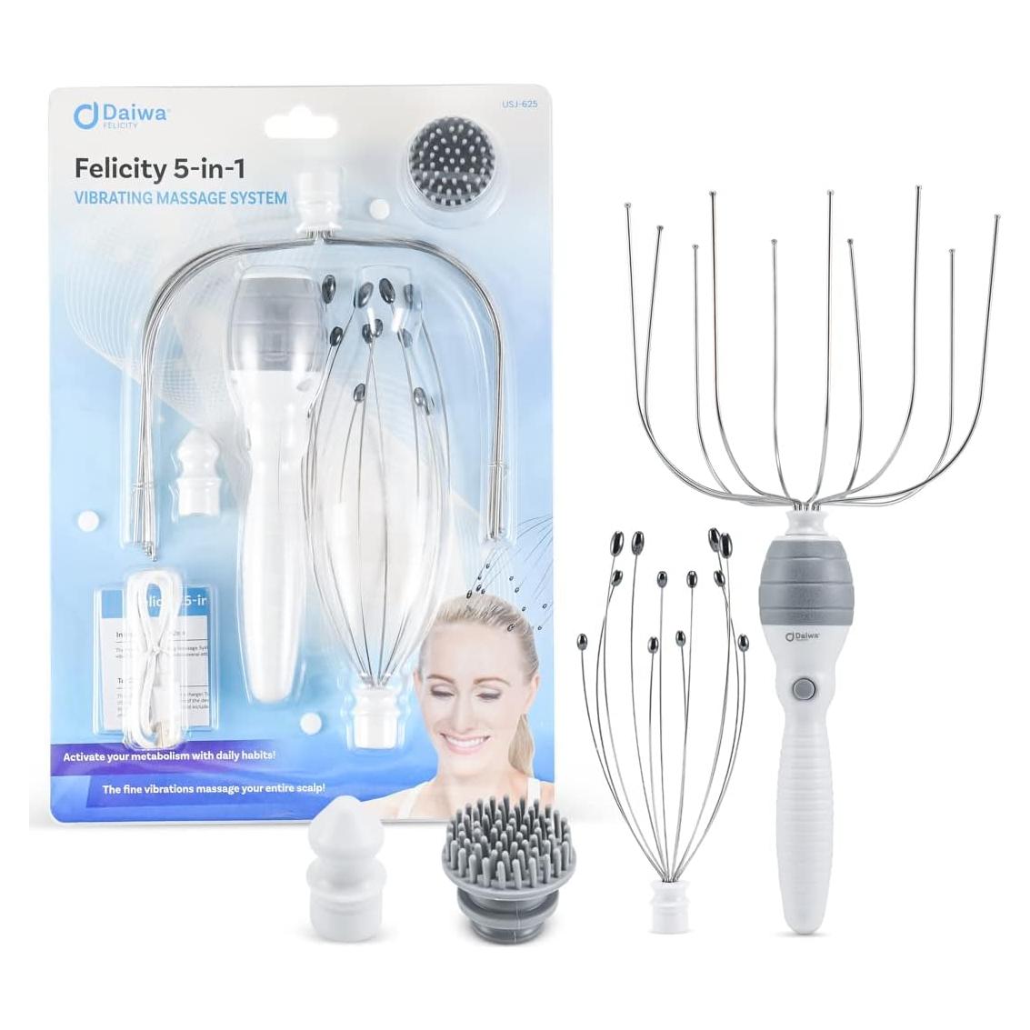 Masajeador 5-en-1 Daiwa Felicity para Cuero Cabelludo y Cuerpo