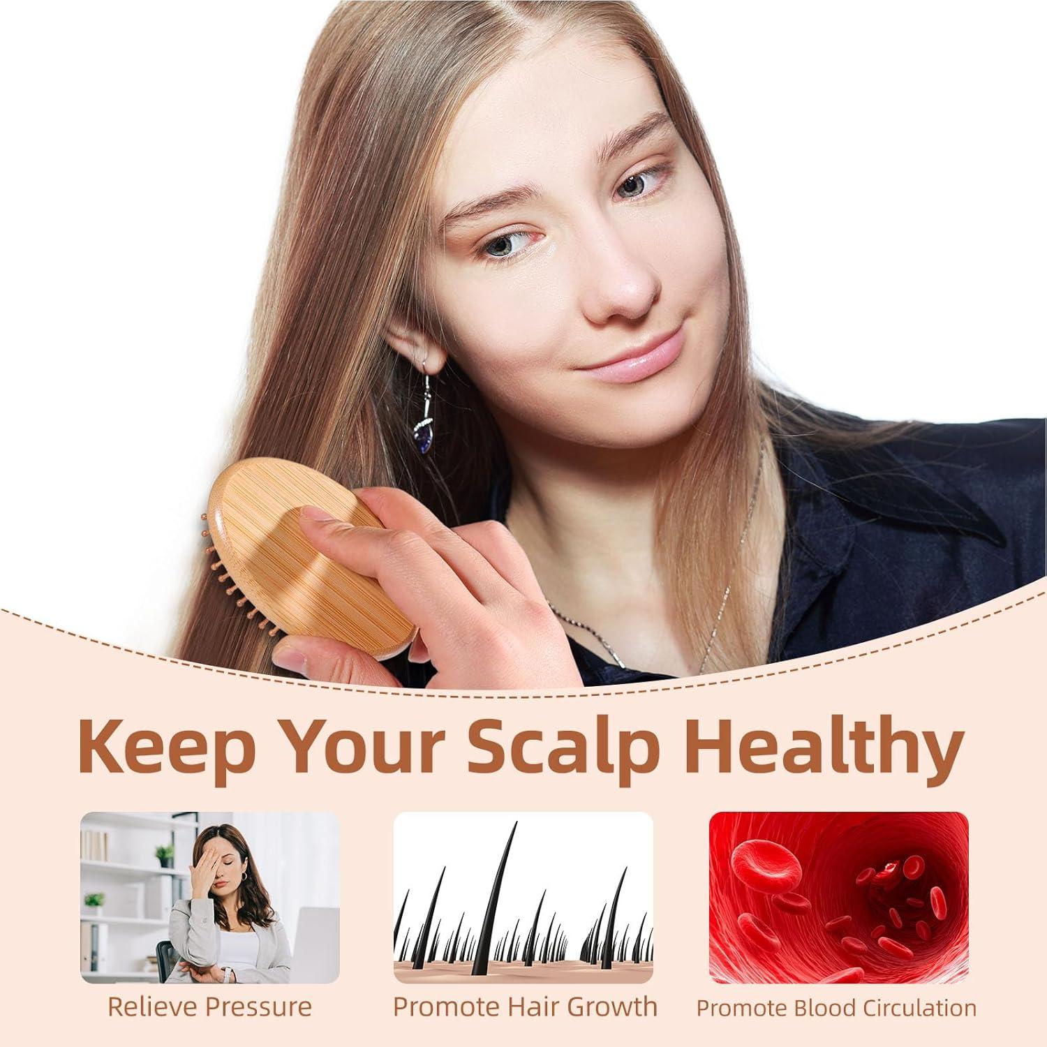 Cepillo de Pelo de Bambú VALENTISE Sin Mango - 2 Unidades