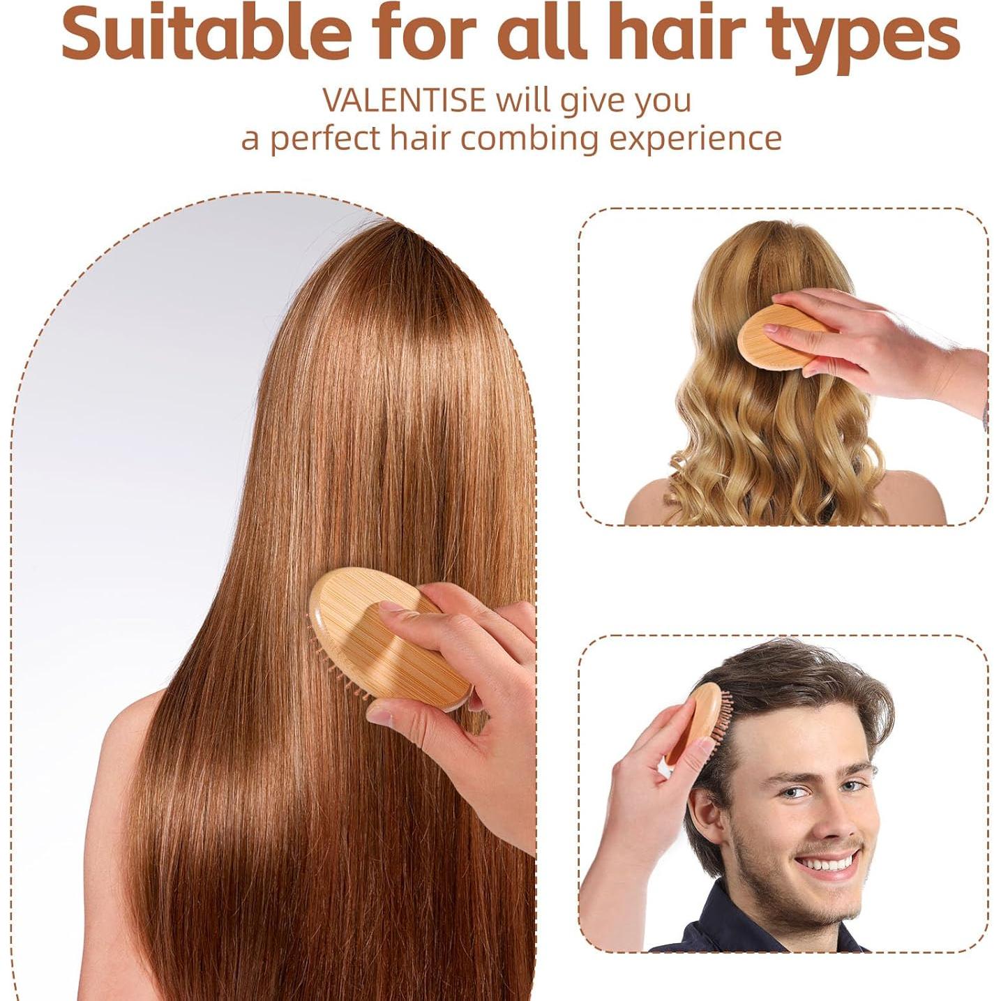 Cepillo de Pelo de Bambú VALENTISE Sin Mango - 2 Unidades