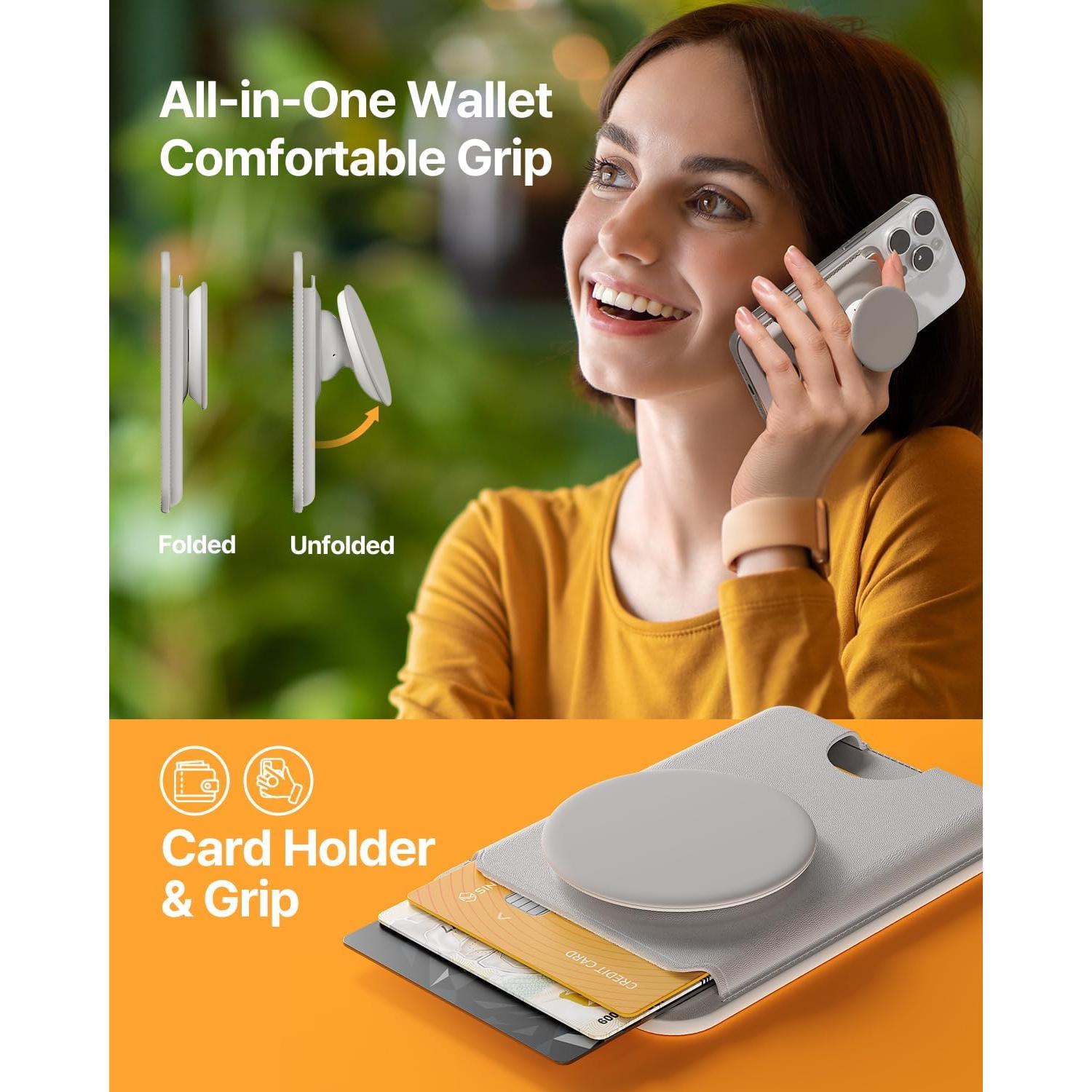 Billetera MagSafe Sinjimoru M-Tap Tok Negra con Soporte