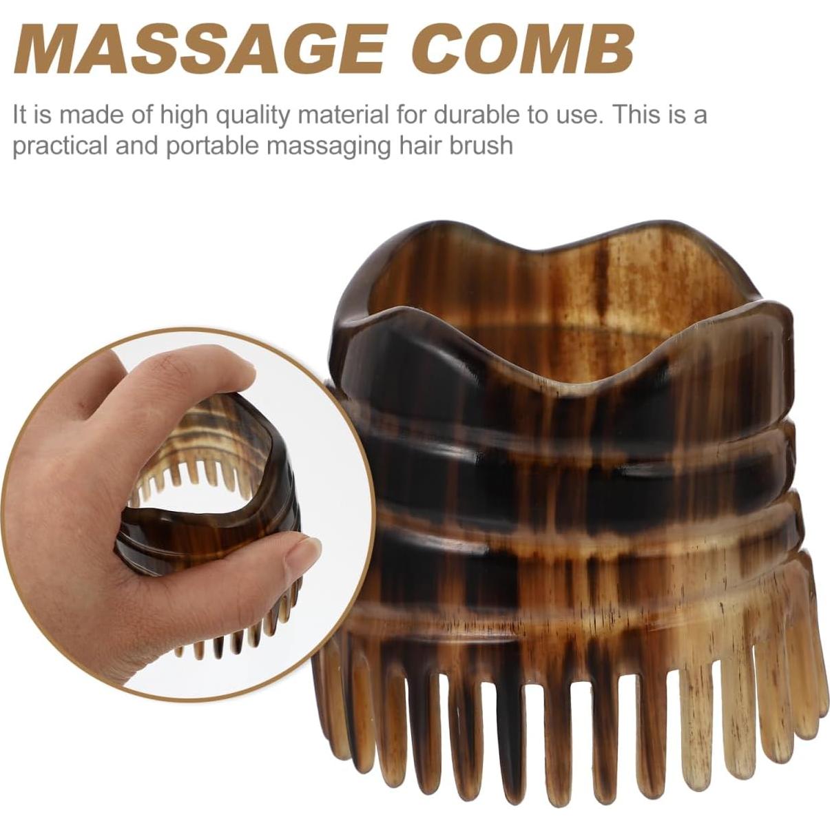 Masajeador de Cuero Cabelludo Healifty de Cuerno de Toro 7cm