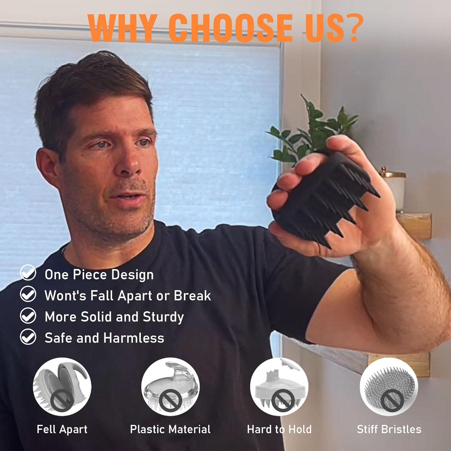 Cepillo de Masaje para Cuero Cabelludo YEALIR - Silicona 100%