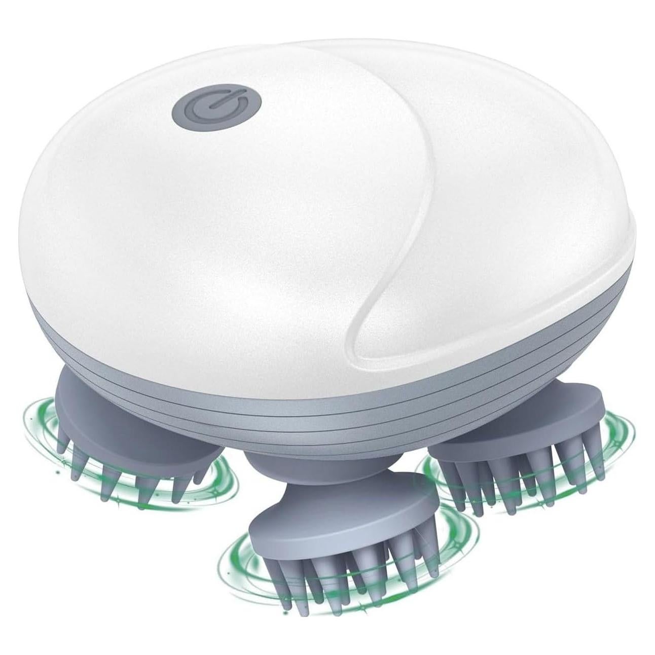 Masajeador Eléctrico de Cuero Cabelludo ORIA Blanco, 4 Cabezas