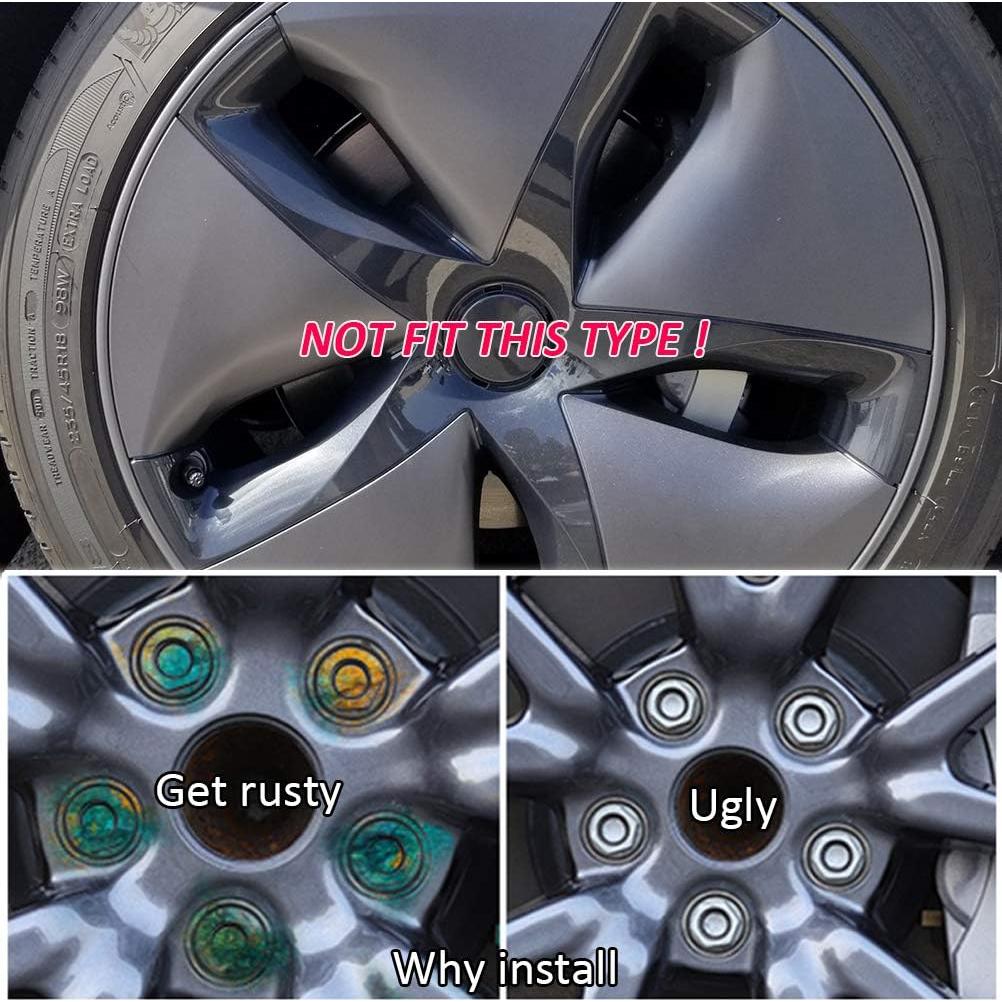 Cubiertas de Tuercas de Rueda OEMASSIVE para Tesla Model 3 Y S X - 20 Piezas