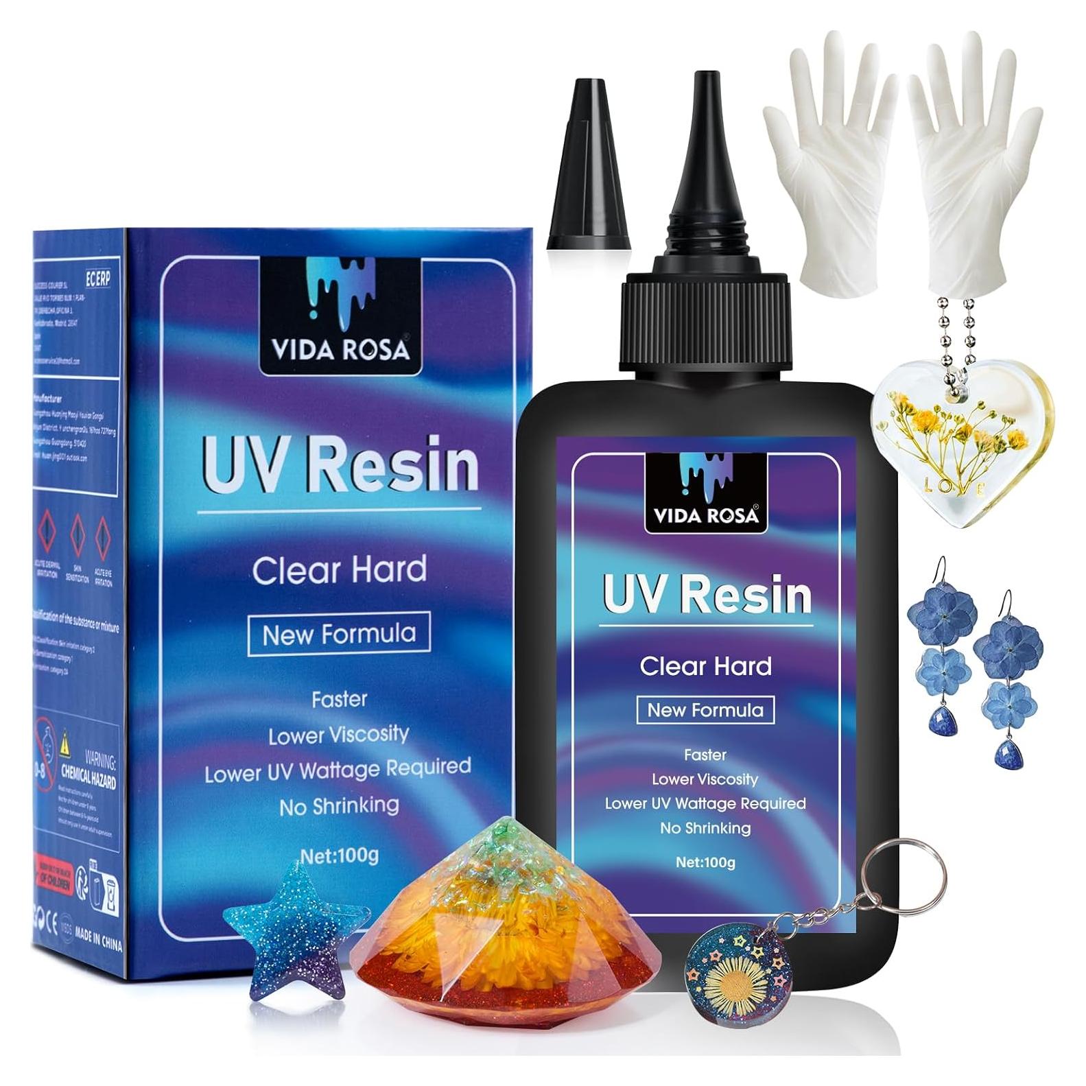 Resina UV VidaRosa 100g - Cristal Claro, Curado Rápido, Bajo Olor