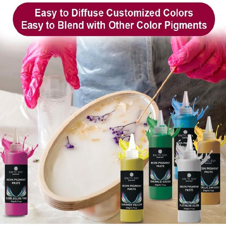50 Pastas de Pigmento para Resina Epóxica Baltic Day 20g