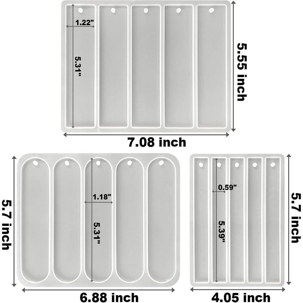 Set de 3 Moldes de Silicona para Marcadores ResinWorld